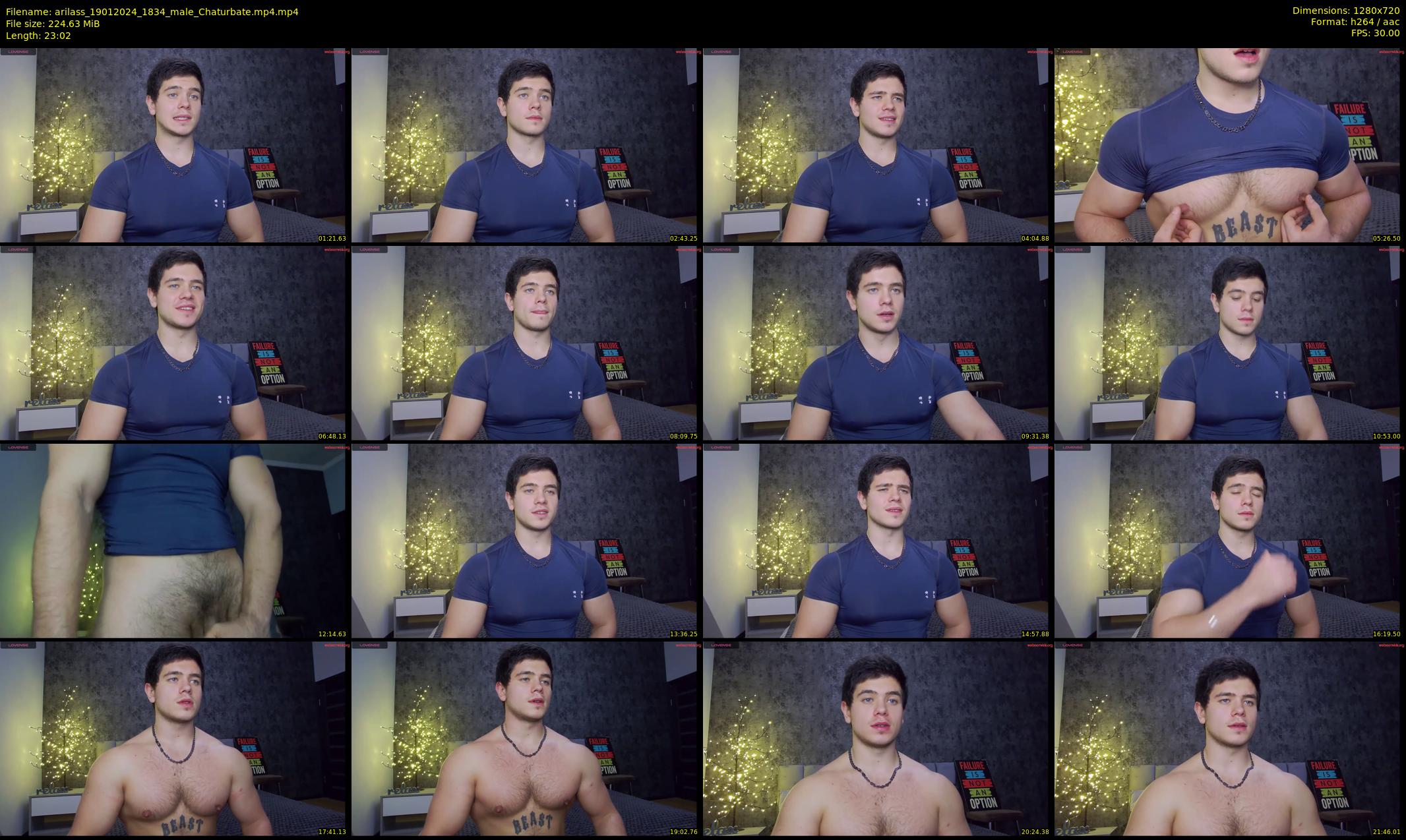 arilass — 24 minute Chaturbate male cam show recording, 720p, Jan 19, 2024