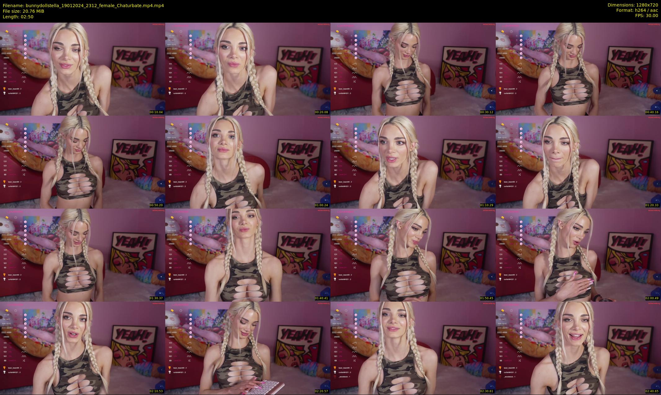 bunnydollstella — 3 minute Chaturbate female cam show recording, 720p, Jan 19, 2024