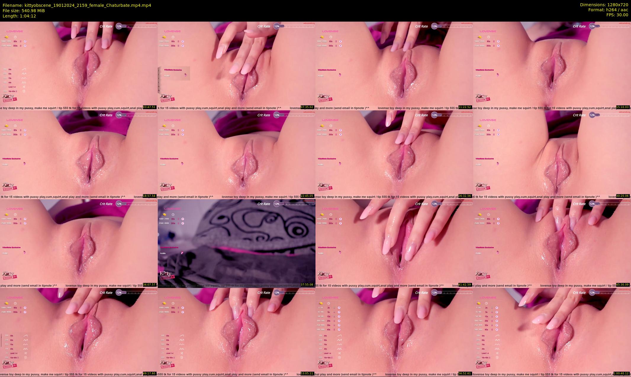 kittyobscene — 65 minute Chaturbate female cam show recording, 720p, Jan 19, 2024