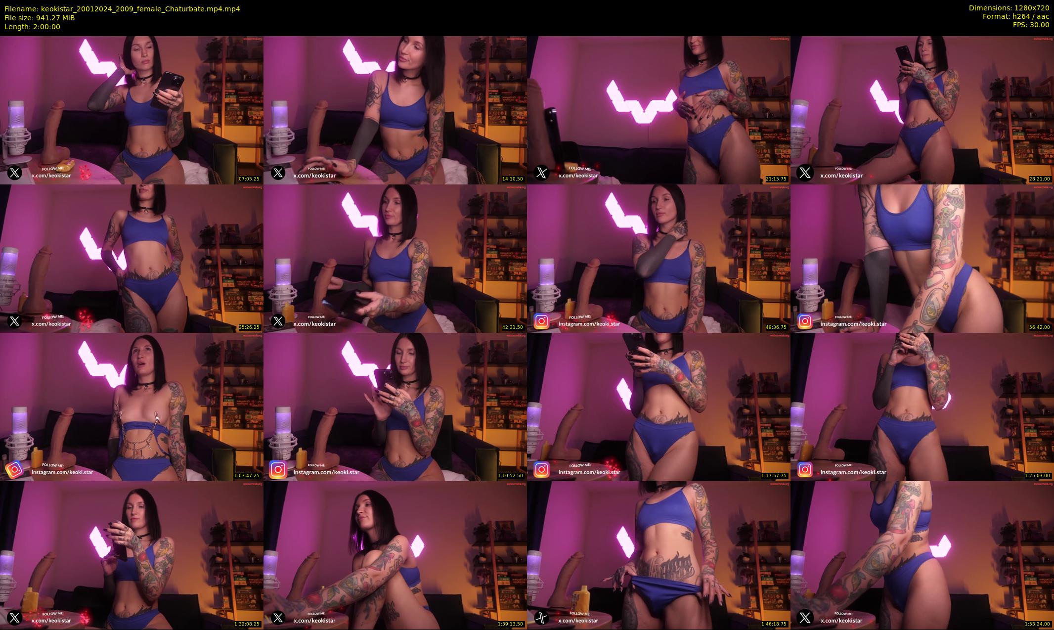 keokistar — 120 minute Chaturbate female cam show recording, 720p, Jan 20, 2024