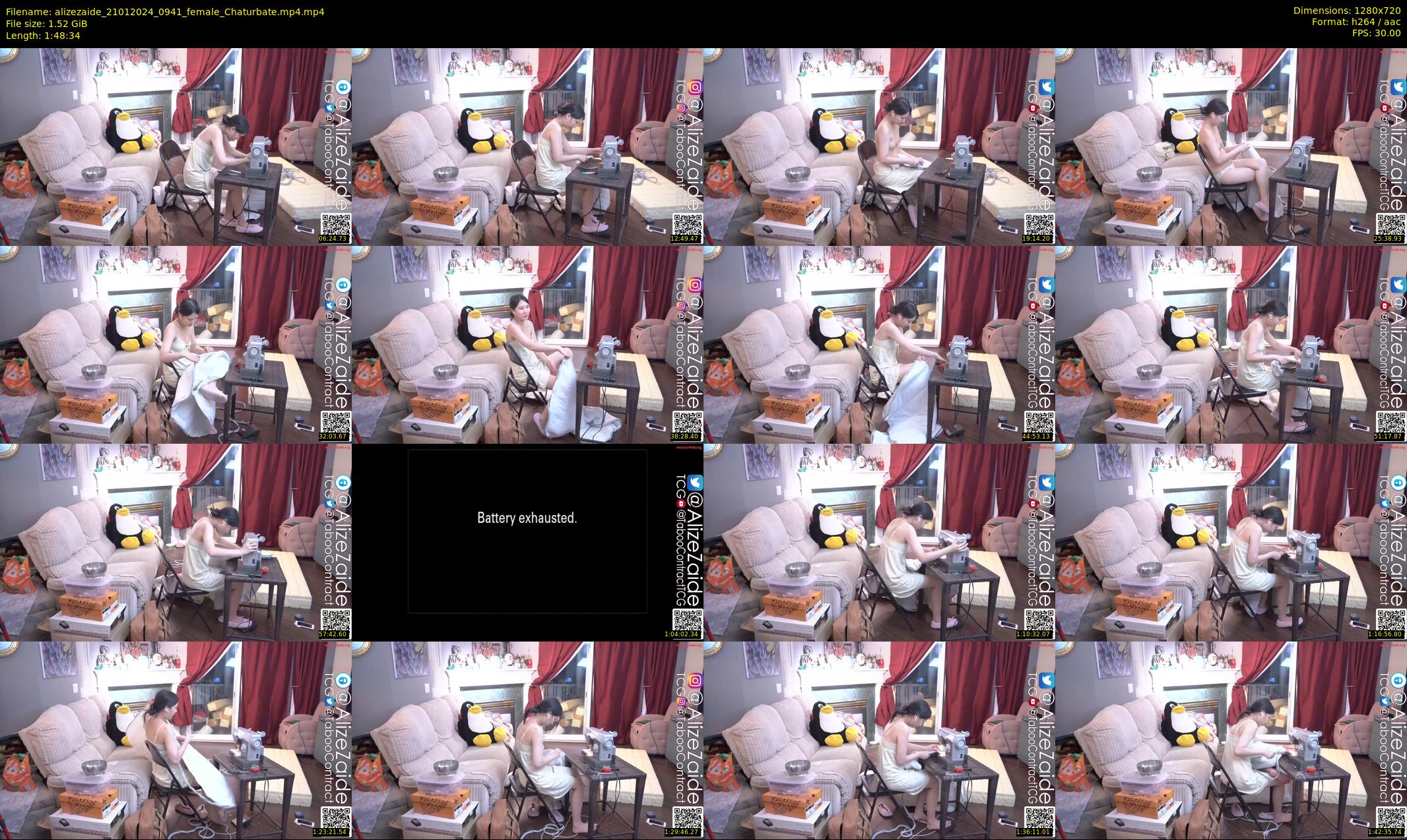 alizezaide — 109 minute Chaturbate female cam show recording, 720p, Jan 21, 2024
