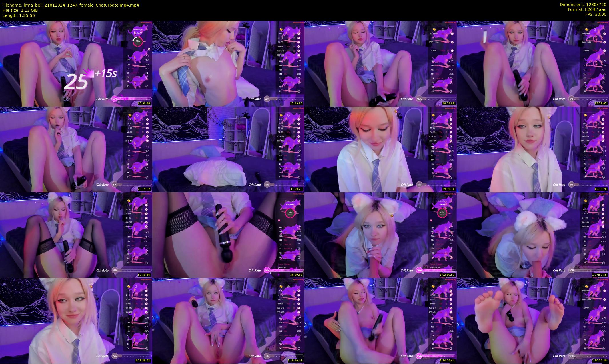 irma_bell — 96 minute Chaturbate female cam show recording, 720p, Jan 21, 2024