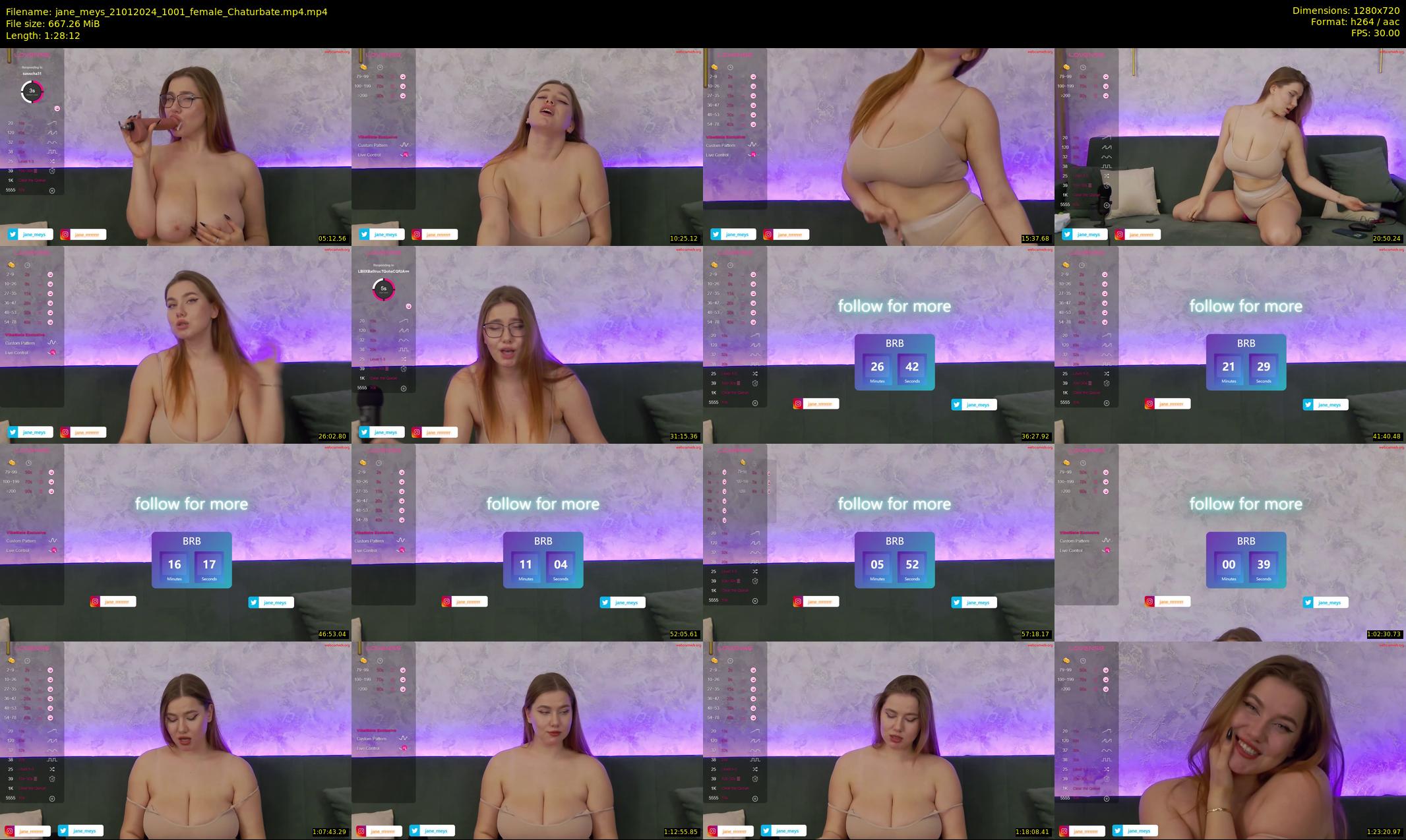 jane_meys — 89 minute Chaturbate female cam show recording, 720p, Jan 21, 2024