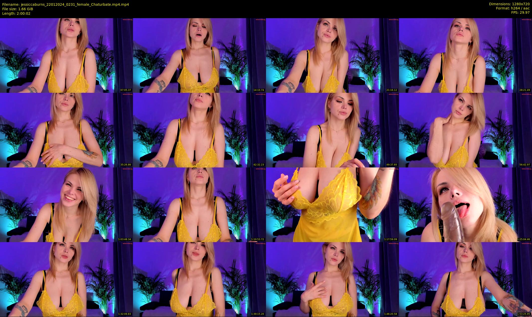 jessiccaburns — 121 minute Chaturbate female cam show recording, 720p, Jan 22, 2024