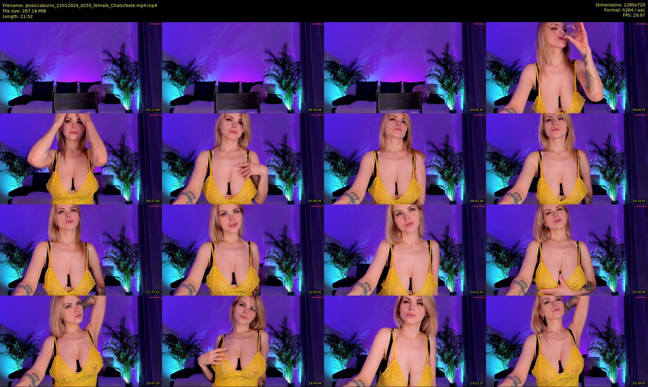 jessiccaburns — 22 minute Chaturbate female cam show recording, 720p, Jan 22, 2024