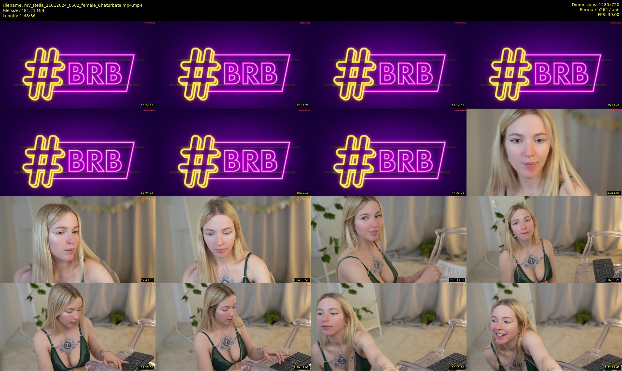 my_stella — 109 minute Chaturbate female cam show recording, 720p, Jan 21, 2024