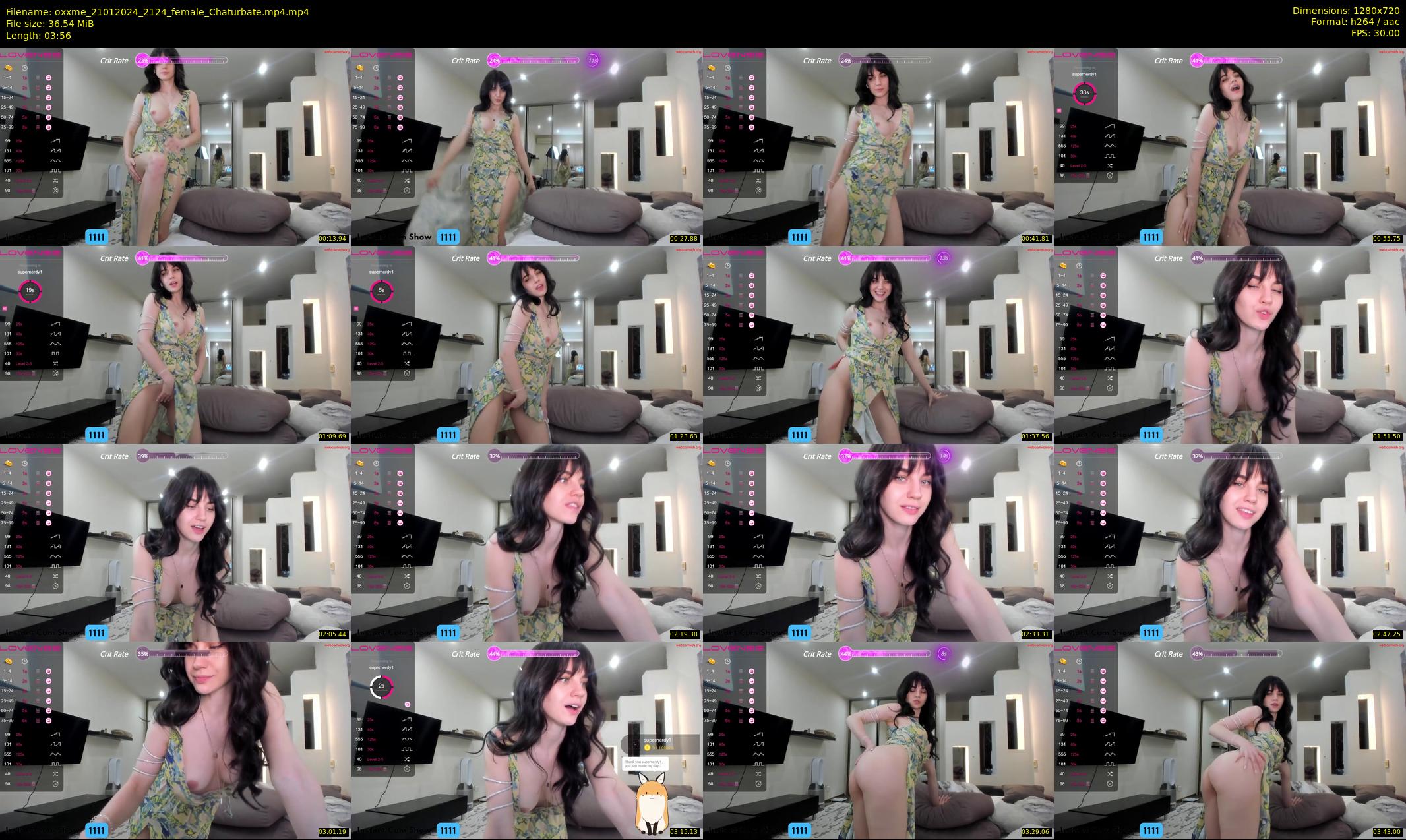 oxxme — 4 minute Chaturbate female cam show recording, 720p, Jan 21, 2024