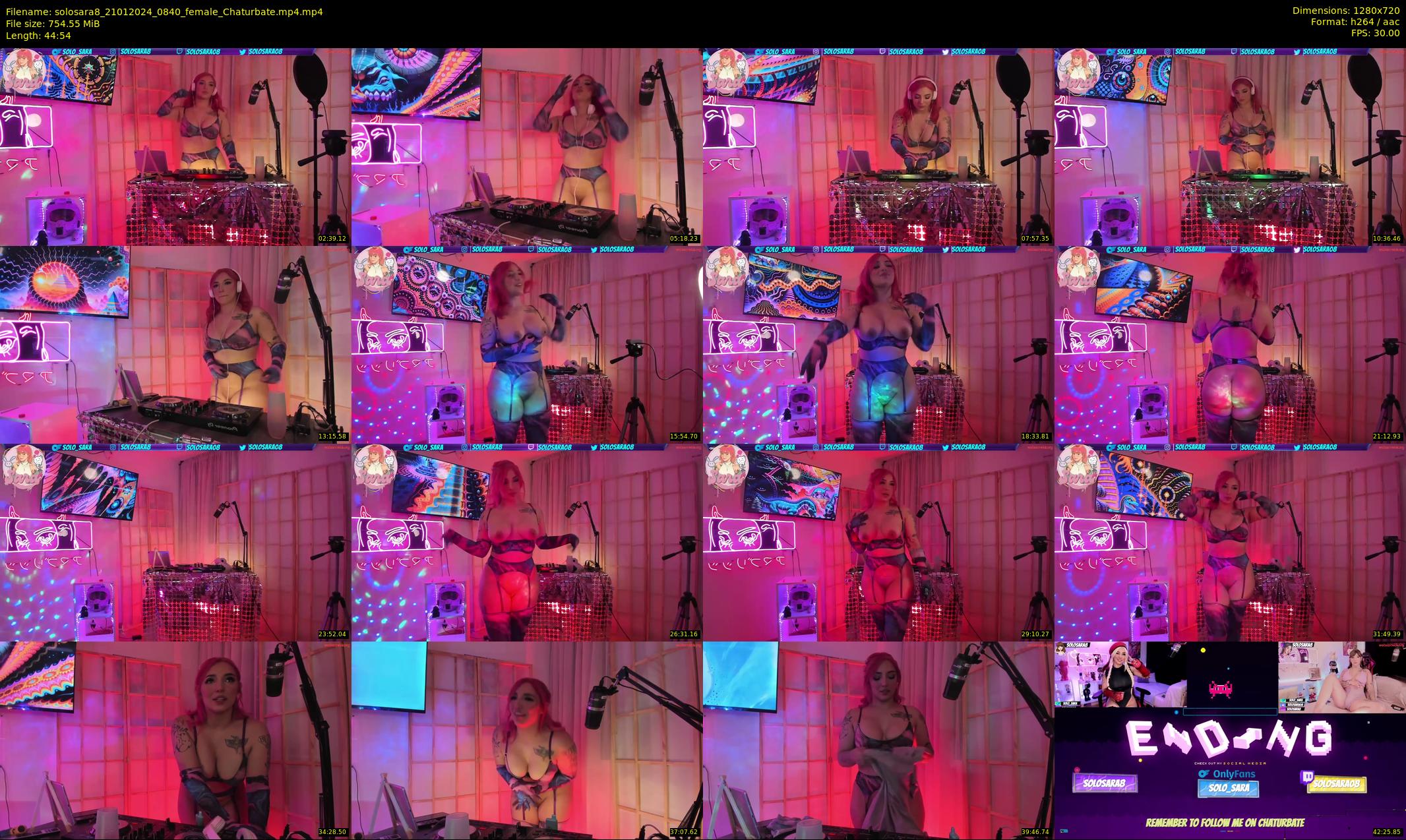 solosara8 — 45 minute Chaturbate female cam show recording, 720p, Jan 21, 2024