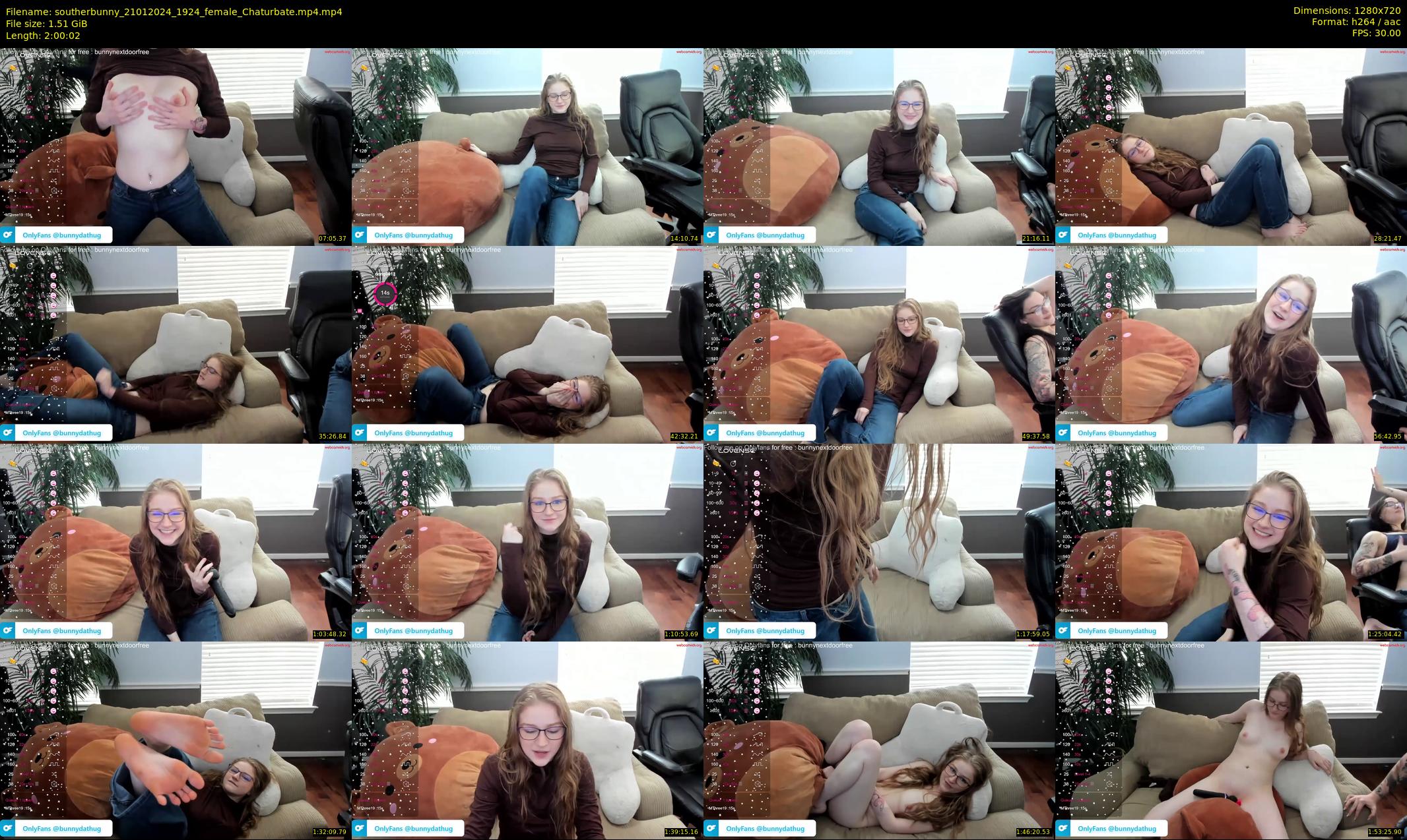 southerbunny — 121 minute Chaturbate female cam show recording, 720p, Jan 21, 2024