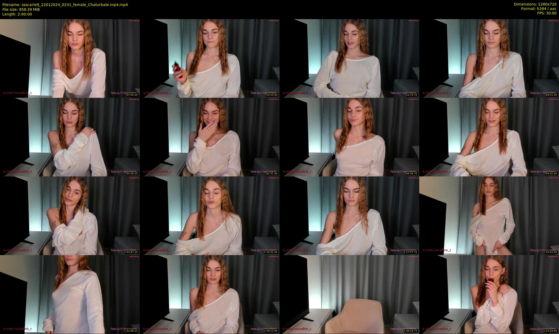 ssscarlett — 120 minute Chaturbate female cam show recording, 720p, Jan 22, 2024