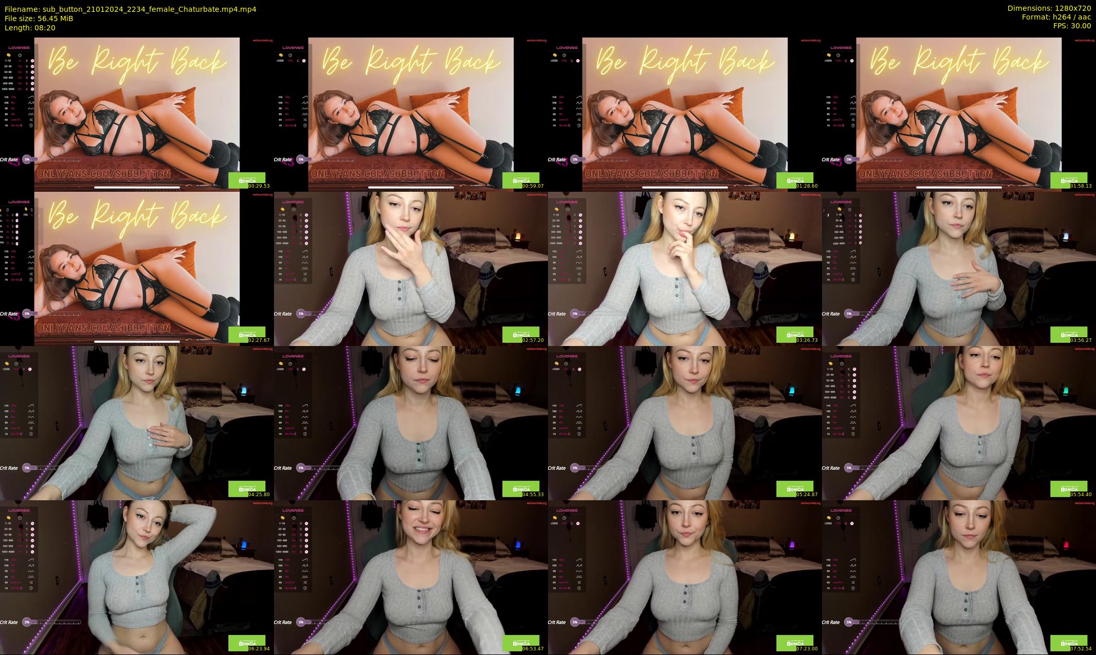 sub_button — 9 minute Chaturbate female cam show recording, 720p, Jan 21, 2024