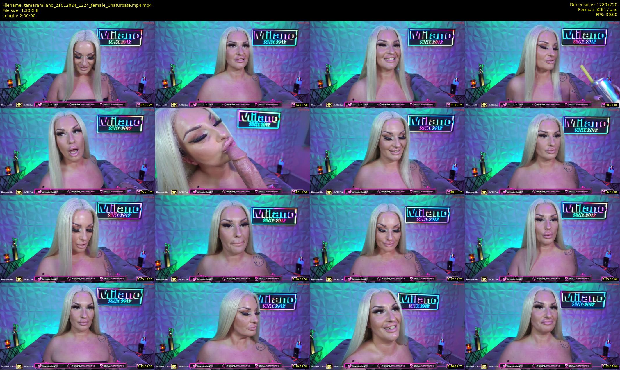 tamaramilano — 120 minute Chaturbate female cam show recording, 720p, Jan 21, 2024
