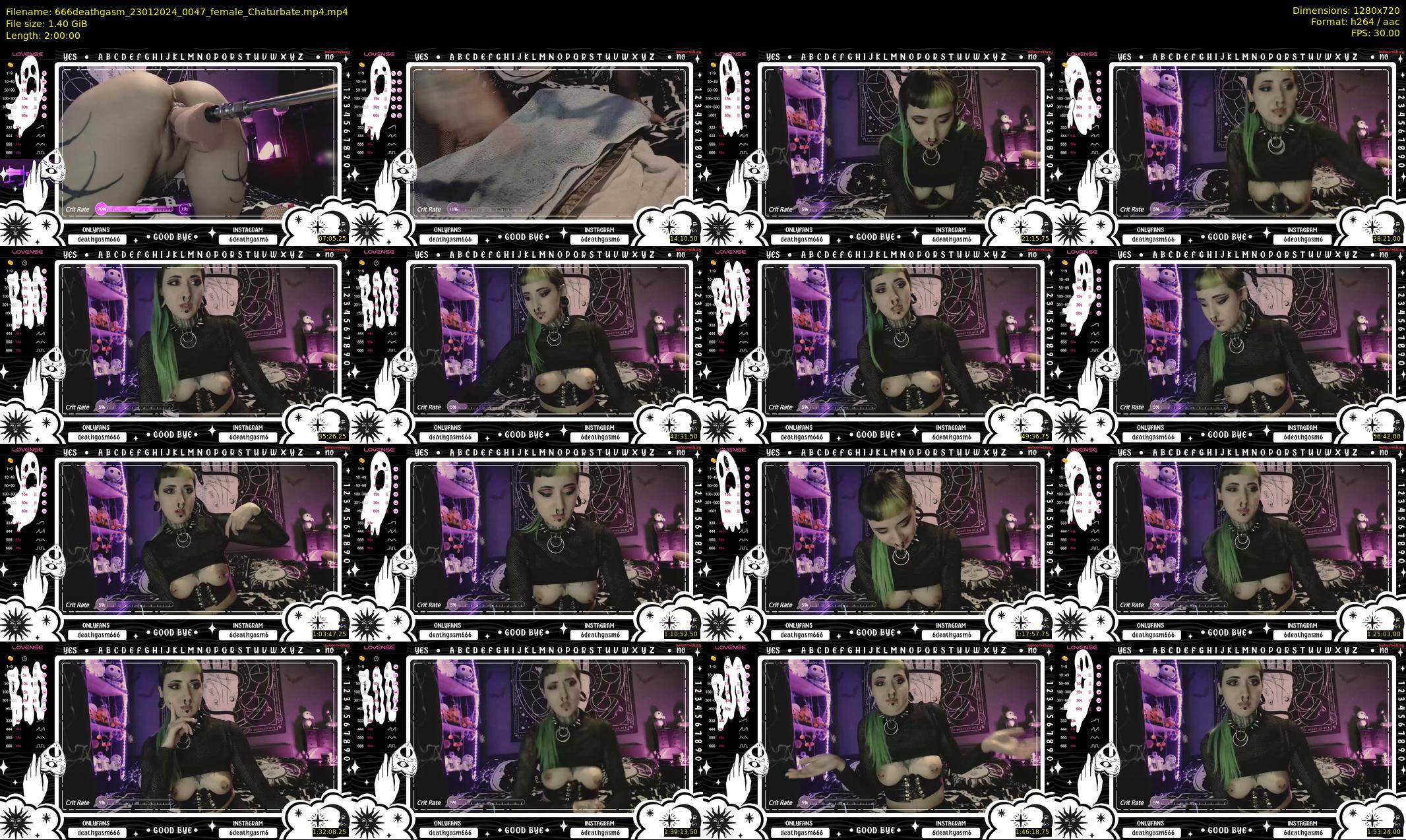 666deathgasm — 120 minute Chaturbate female cam show recording, 720p, Jan 23, 2024