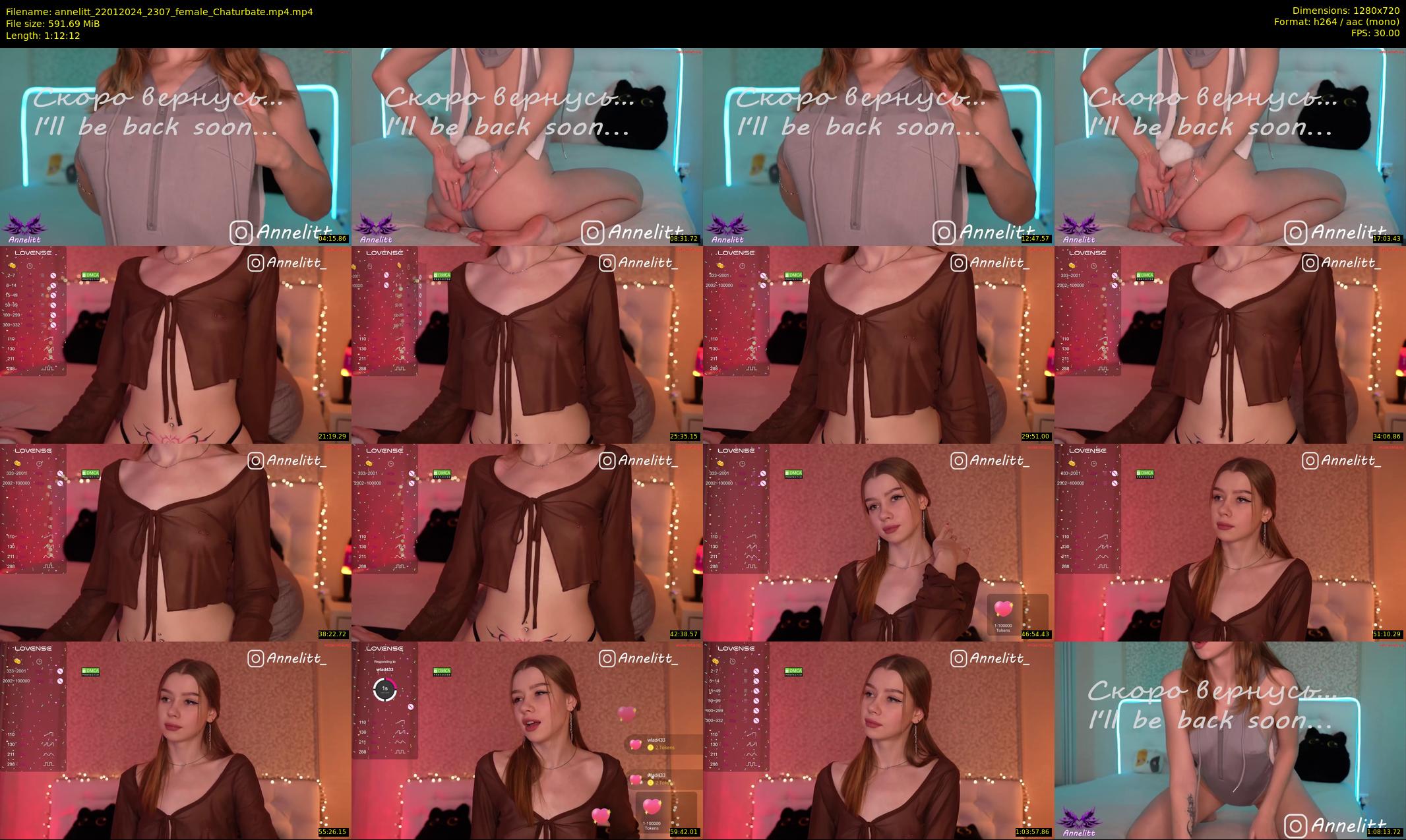 annelitt — 73 minute Chaturbate female cam show recording, 720p, Jan 22, 2024