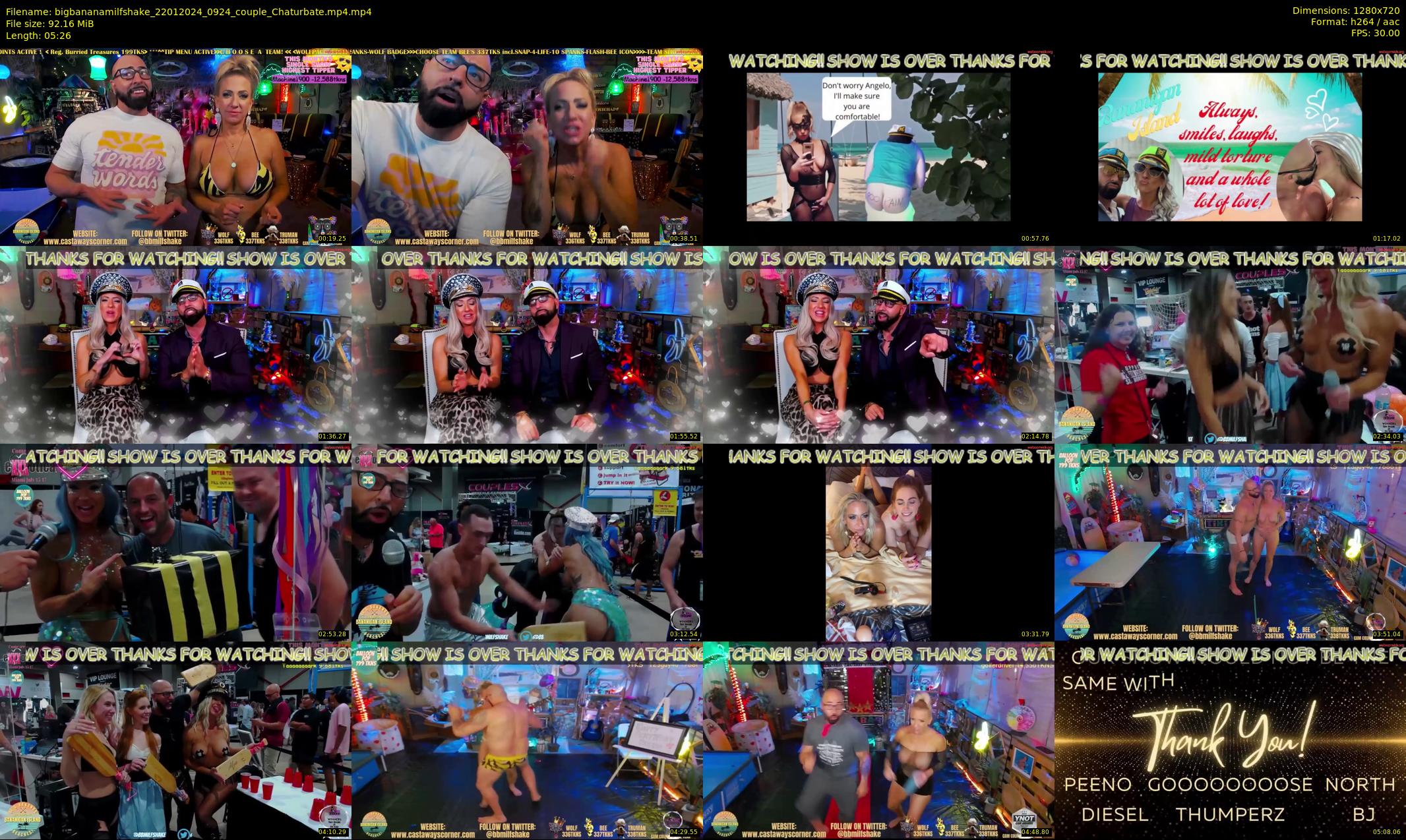 bigbananamilfshake — 6 minute Chaturbate couple cam show recording, 720p, Jan 22, 2024