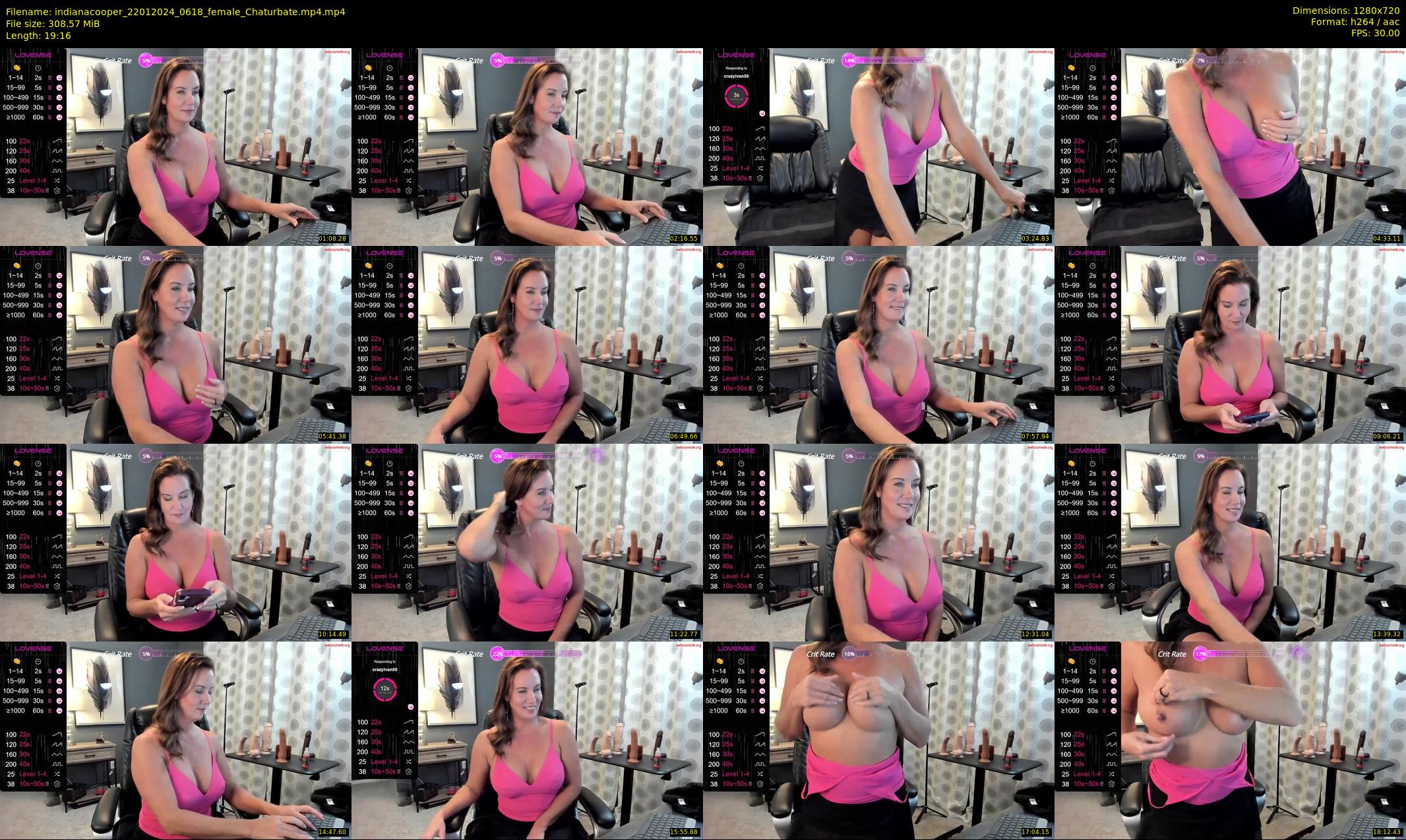 indianacooper — 20 minute Chaturbate female cam show recording, 720p, Jan 22, 2024