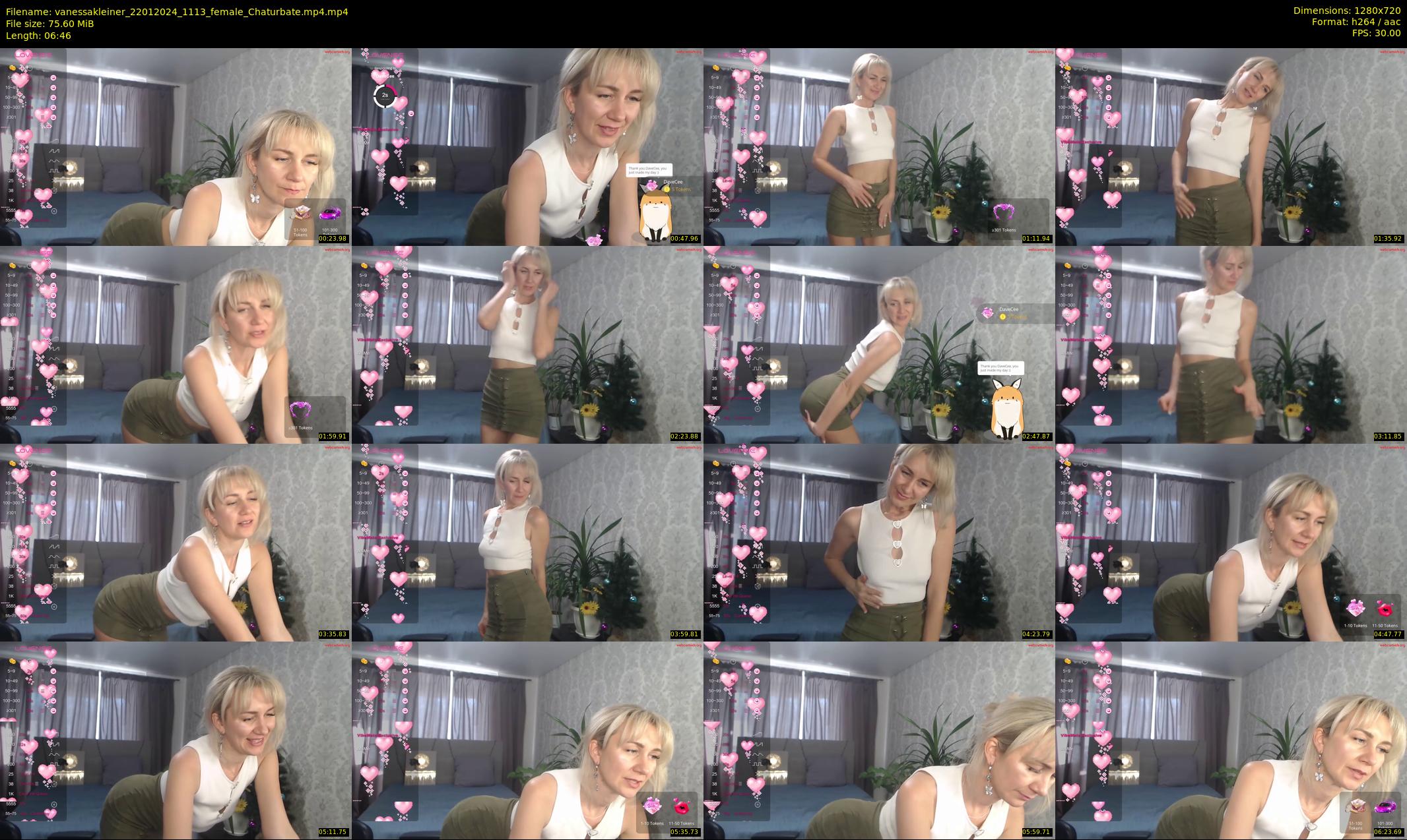vanessakleiner — 7 minute Chaturbate female cam show recording, 720p, Jan 22, 2024
