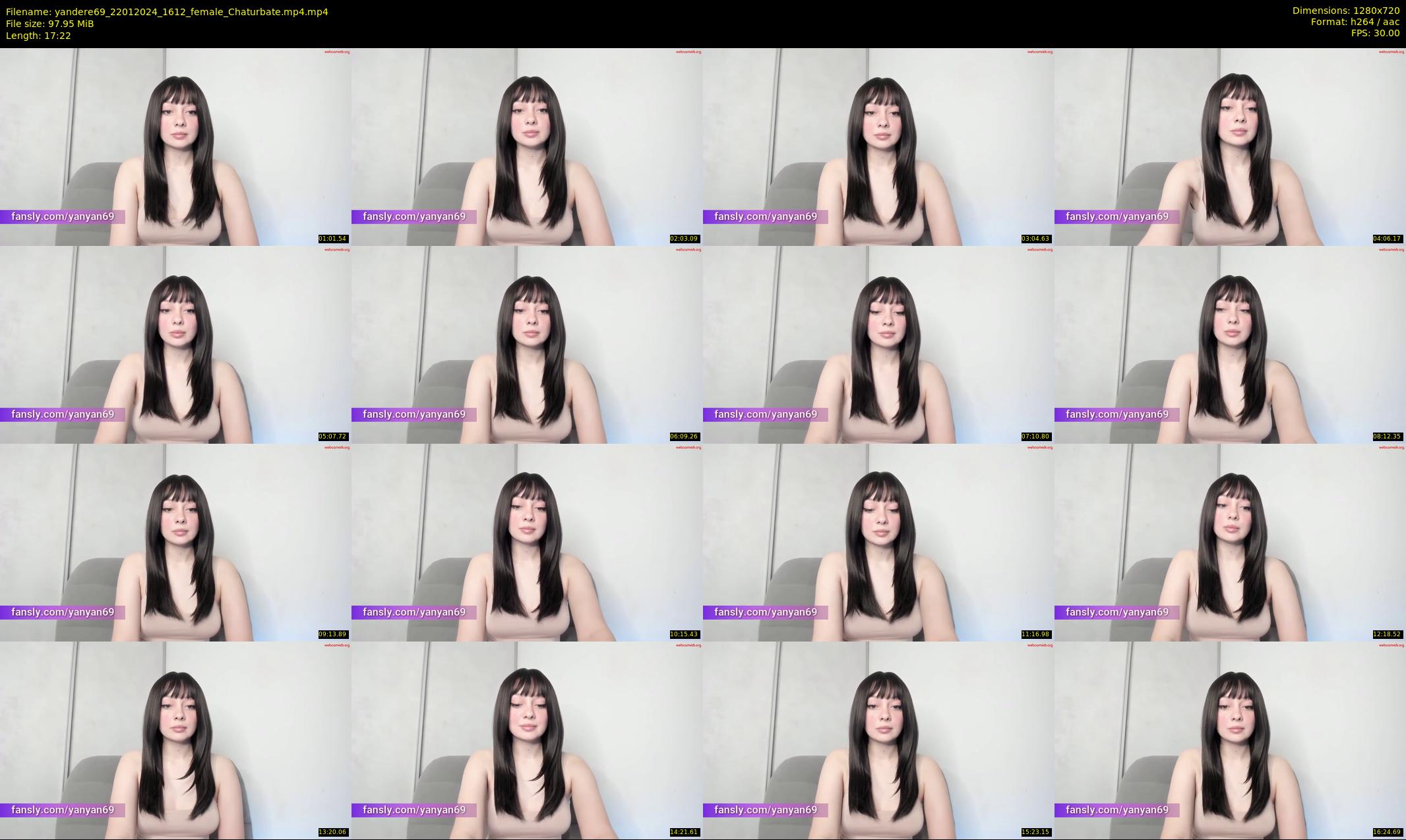 yandere69 — 18 minute Chaturbate female cam show recording, 720p, Jan 22, 2024