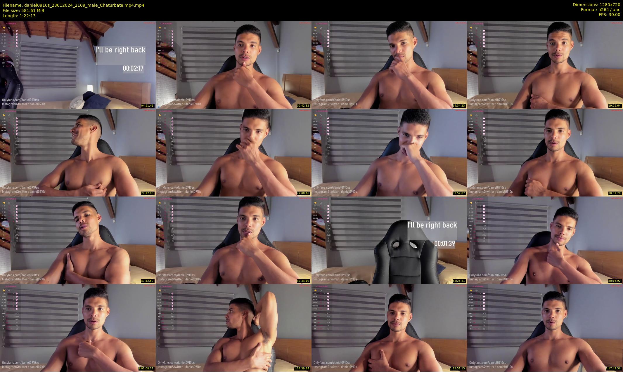 daniel0910s — 83 minute Chaturbate male cam show recording, 720p, Jan 23, 2024
