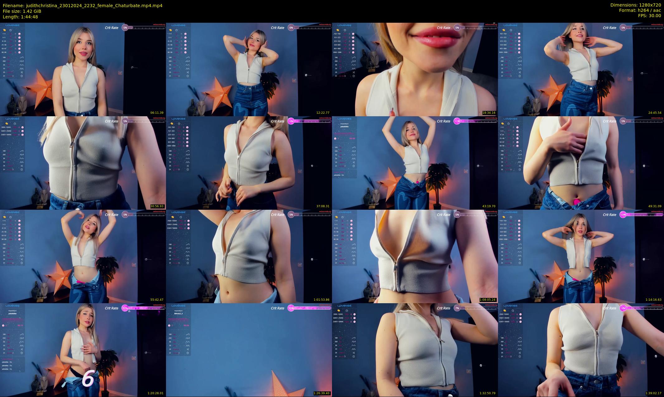 judithchristina — 105 minute Chaturbate female cam show recording, 720p, Jan 23, 2024