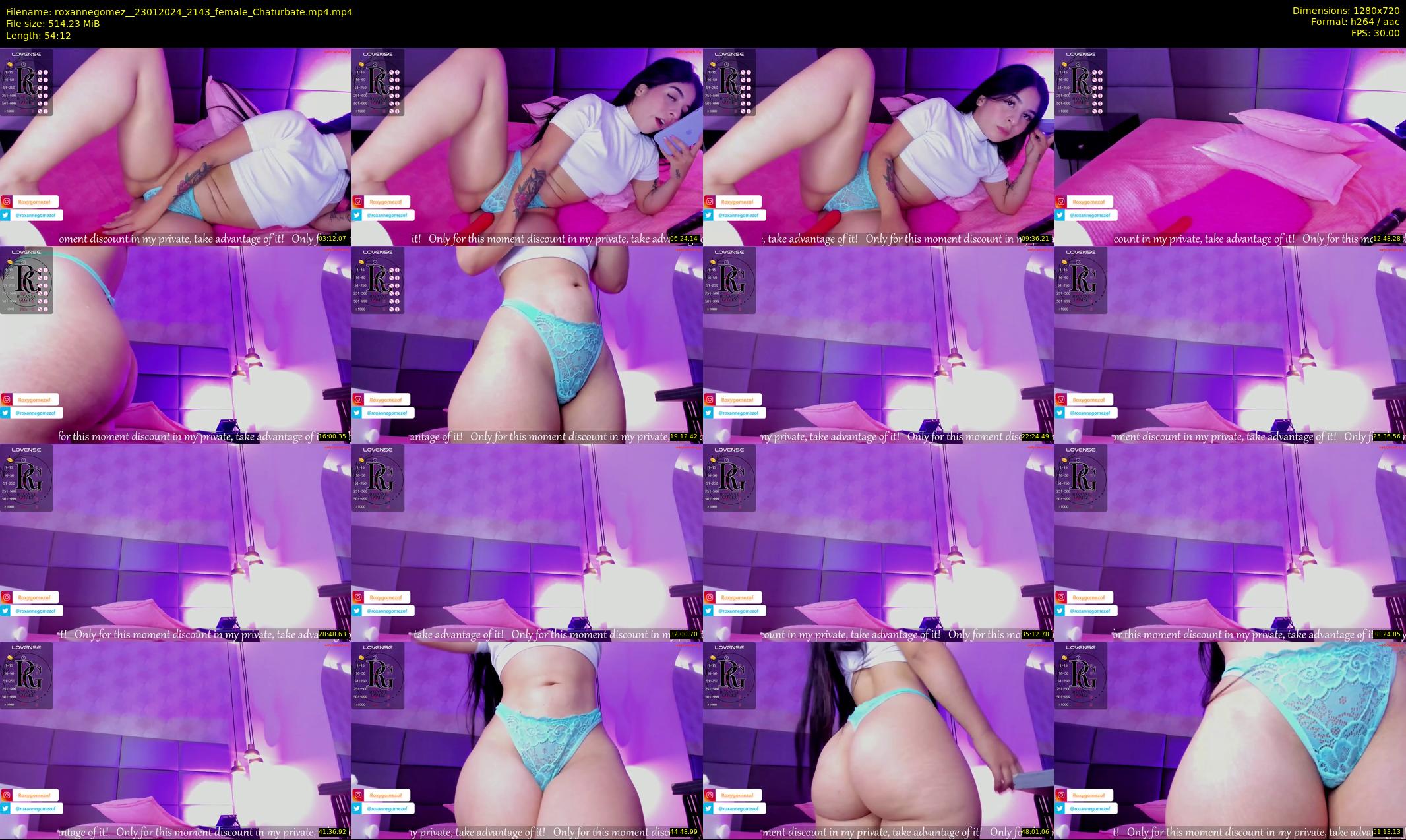 roxannegomez_ — 55 minute Chaturbate female cam show recording, 720p, Jan 23, 2024