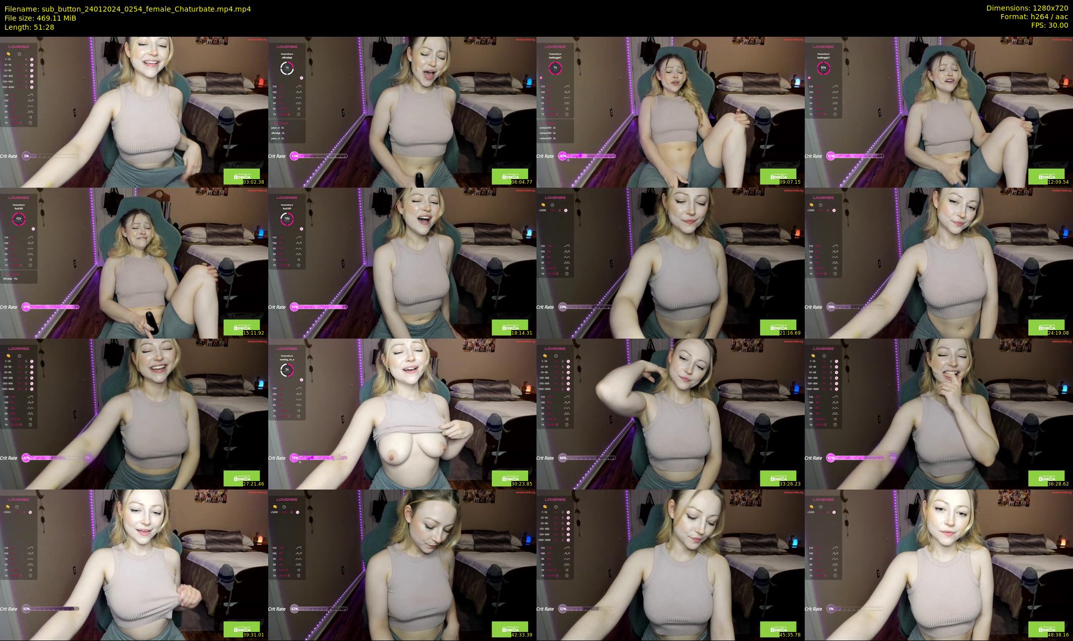 sub_button — 52 minute Chaturbate female cam show recording, 720p, Jan 24, 2024