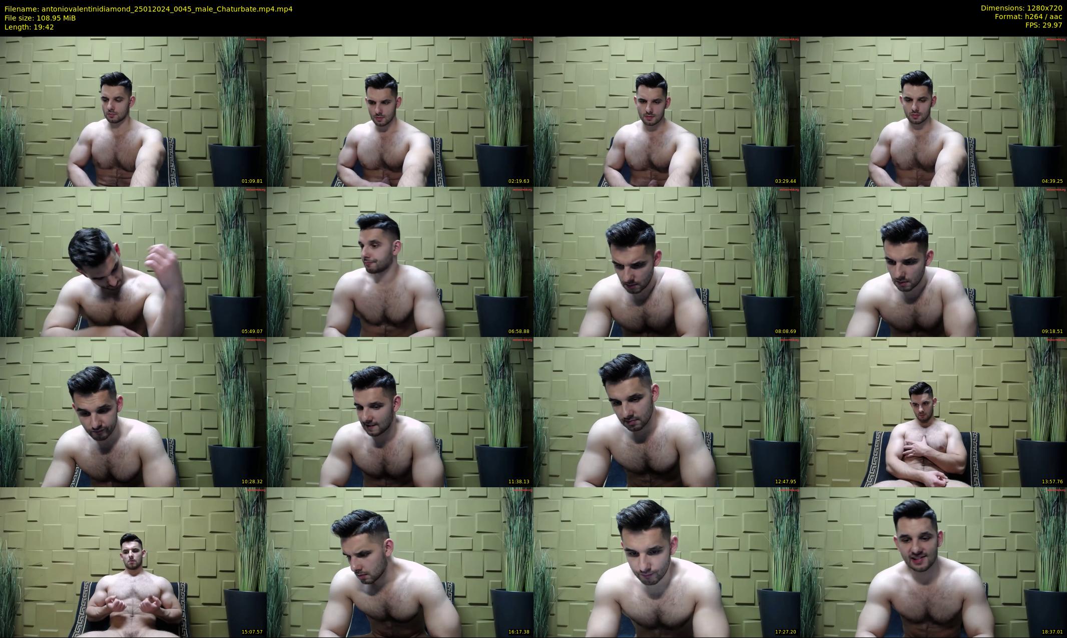 antoniovalentinidiamond — 20 minute Chaturbate male cam show recording, 720p, Jan 25, 2024