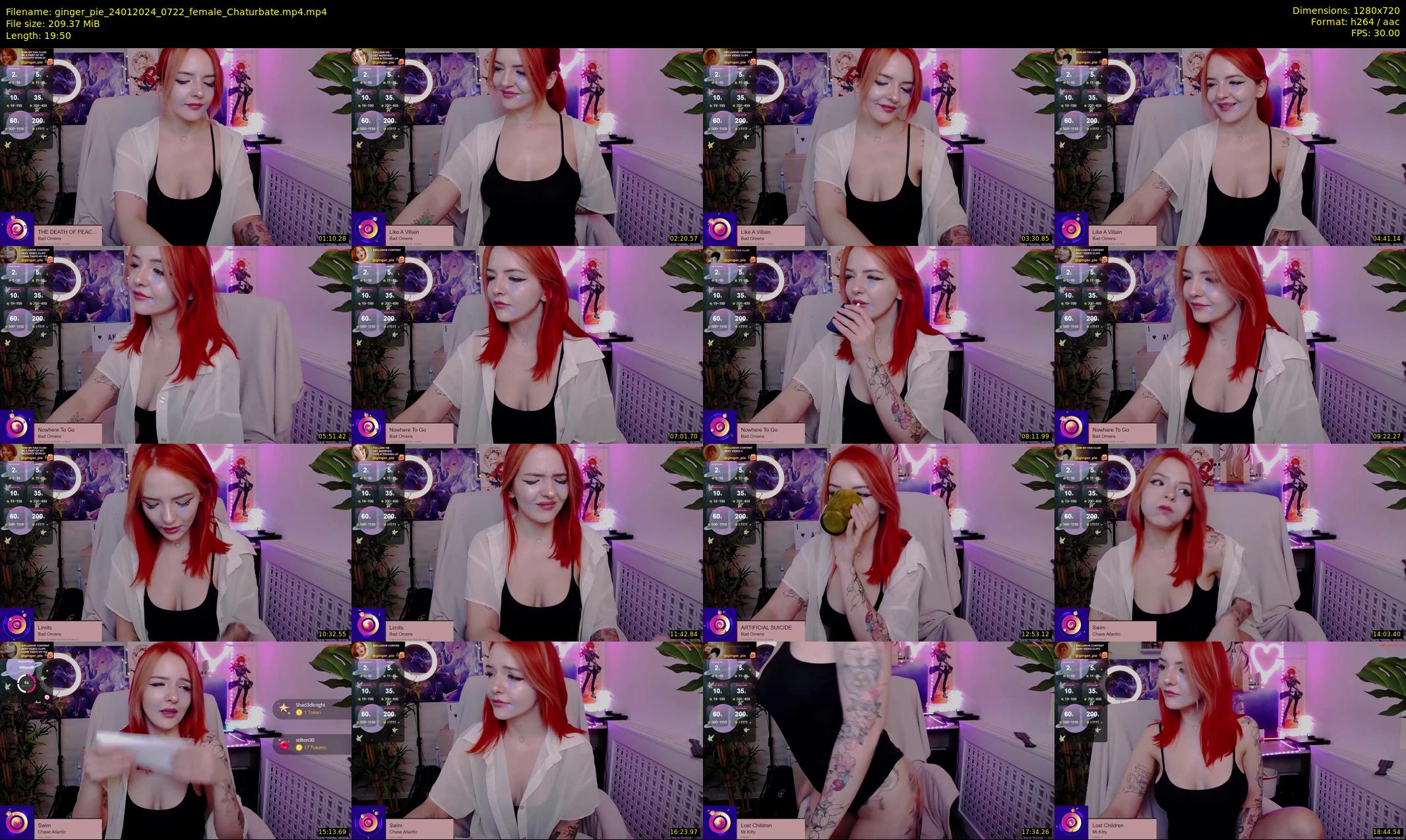 ginger_pie — 20 minute Chaturbate female cam show recording, 720p, Jan 24, 2024