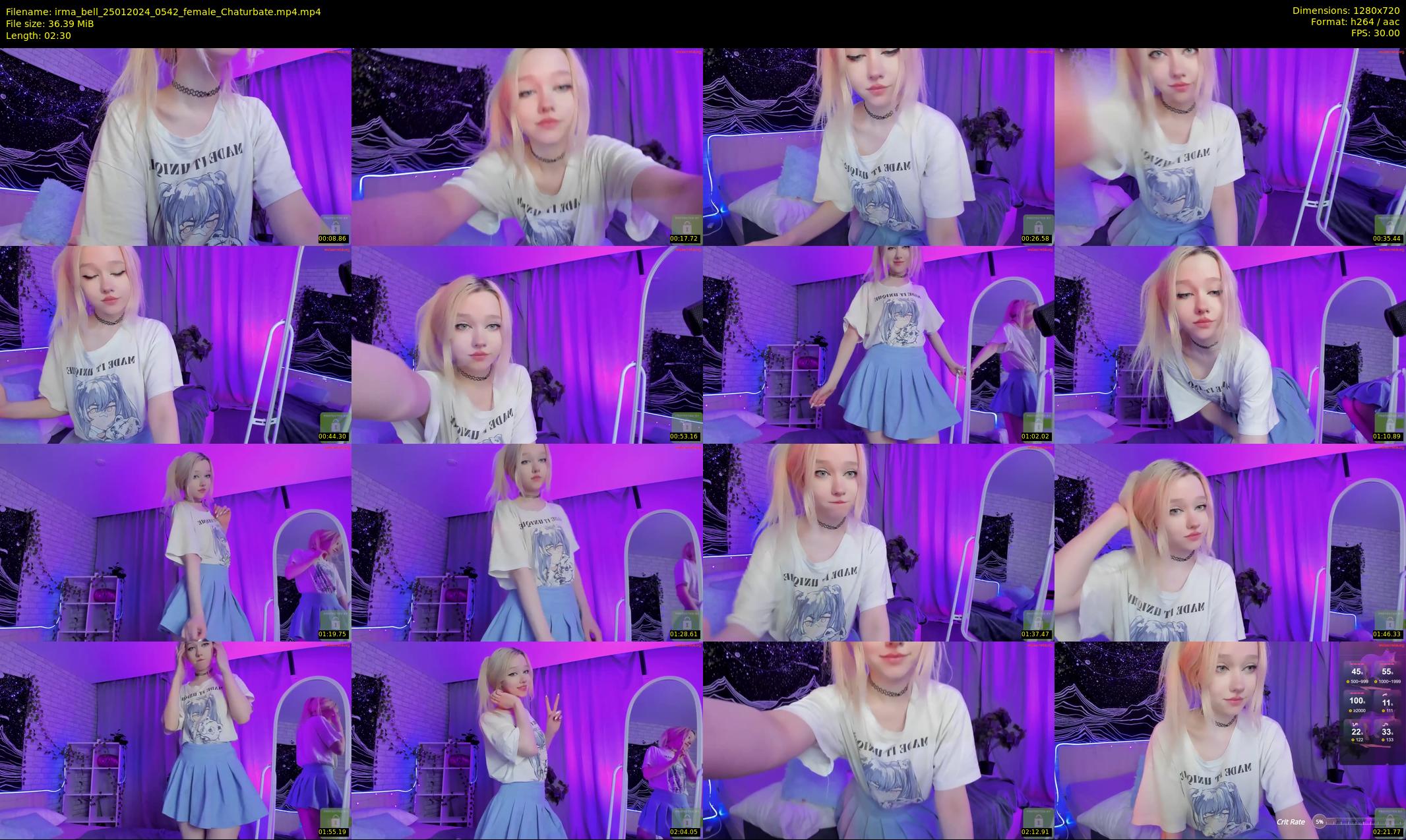 irma_bell — 3 minute Chaturbate female cam show recording, 720p, Jan 25, 2024