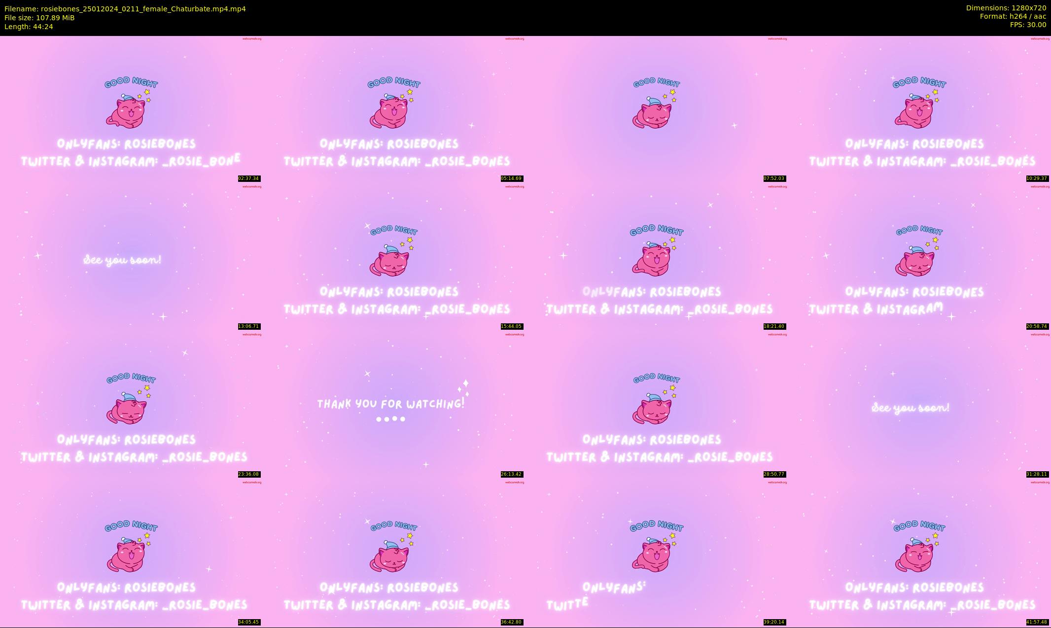 rosiebones — 45 minute Chaturbate female cam show recording, 720p, Jan 25, 2024