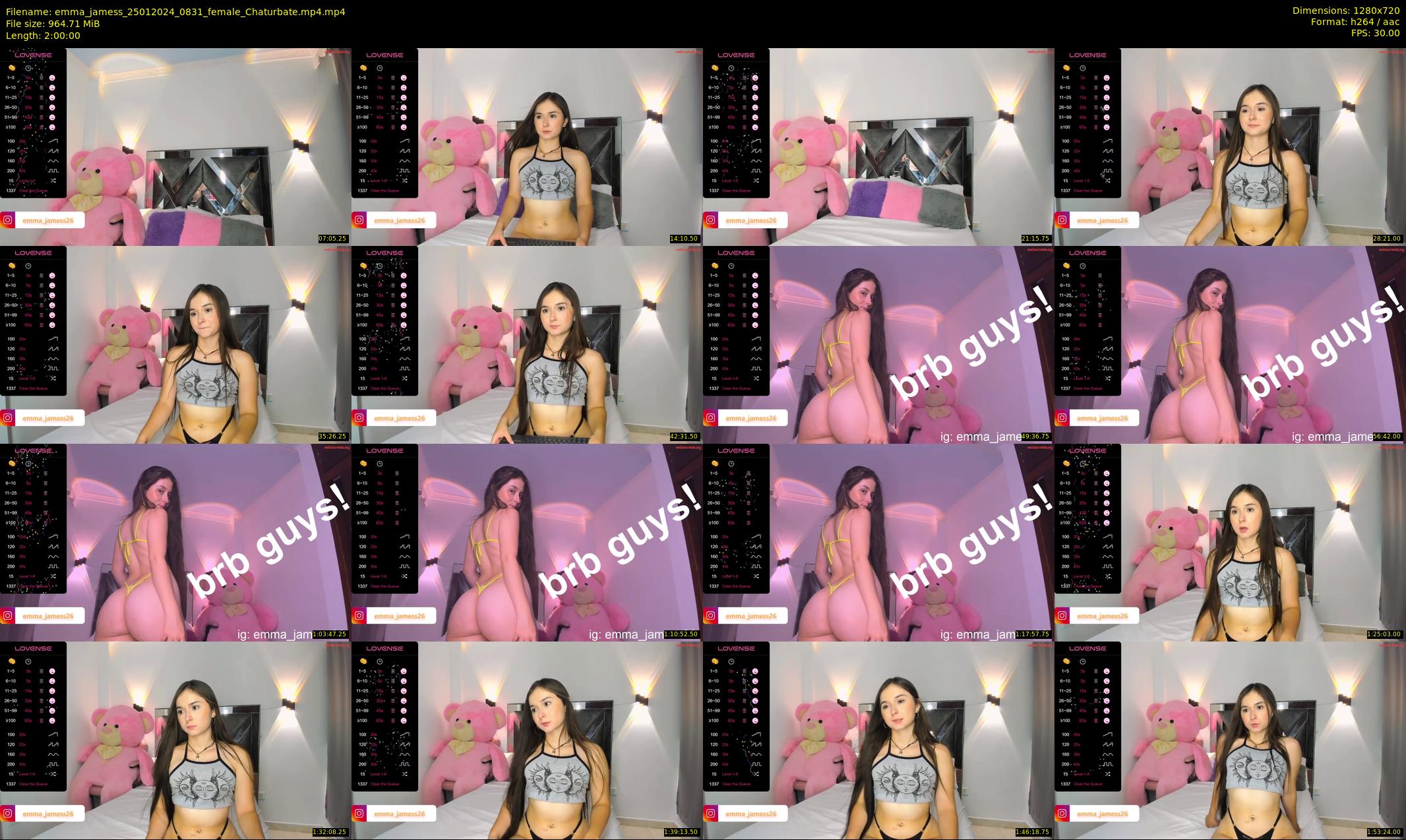 emma_jamess — 120 minute Chaturbate female cam show recording, 720p, Jan 25, 2024