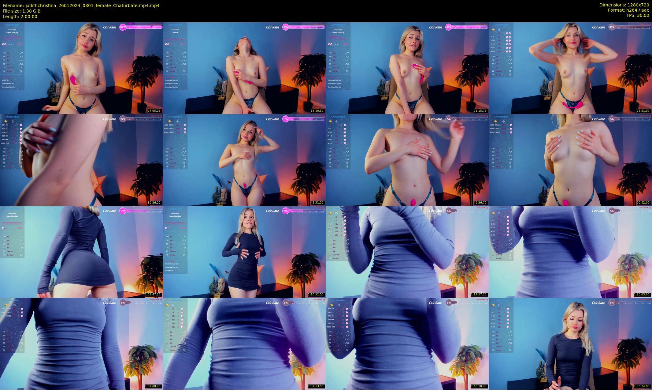 judithchristina — 120 minute Chaturbate female cam show recording, 720p, Jan 26, 2024