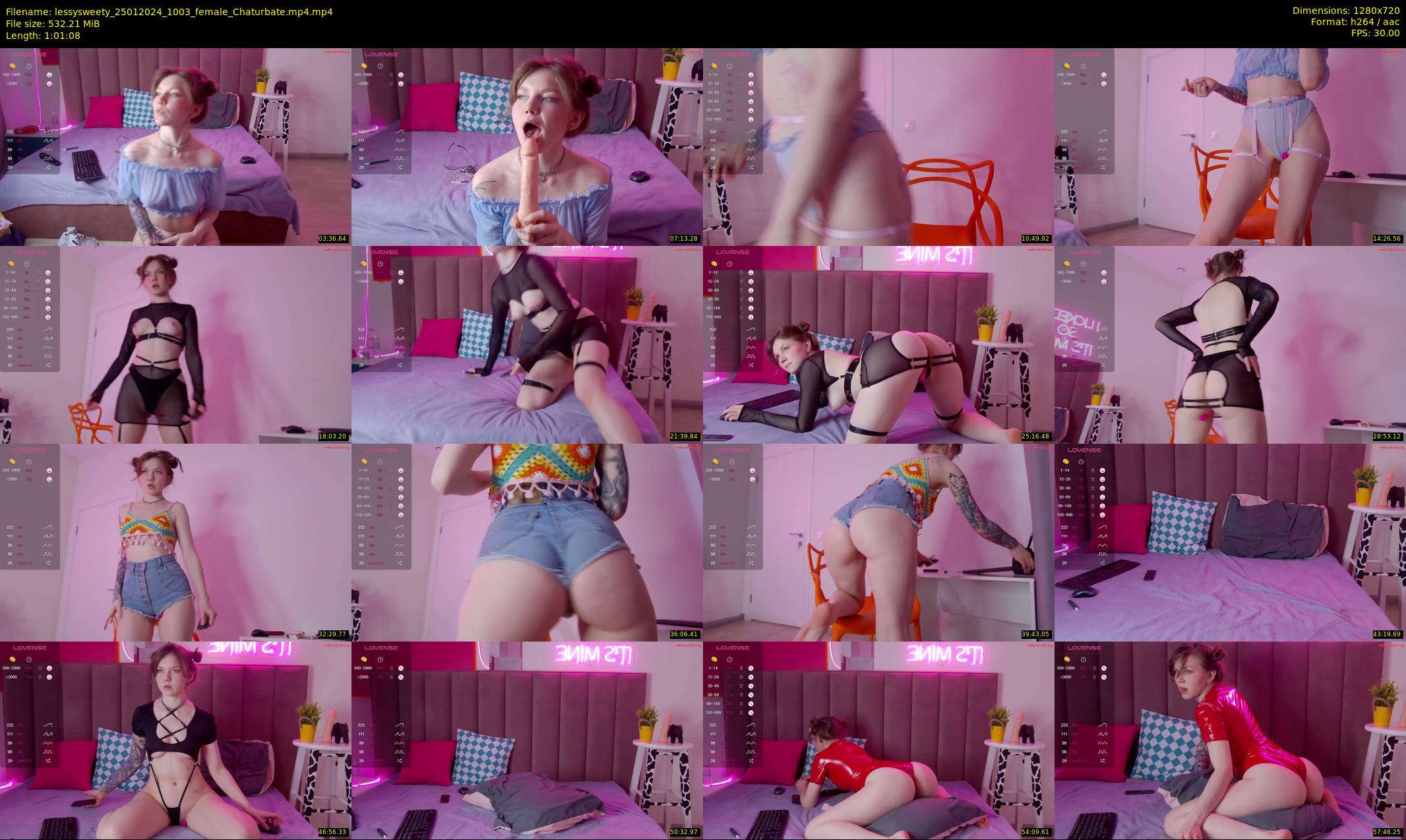 lessysweety — 62 minute Chaturbate female cam show recording, 720p, Jan 25, 2024