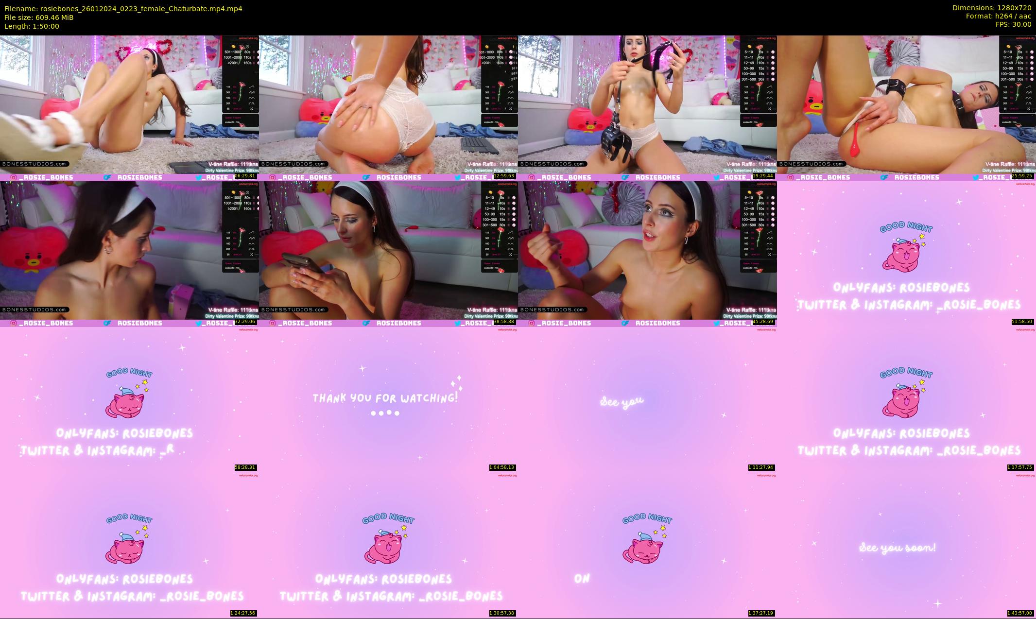 rosiebones — 110 minute Chaturbate female cam show recording, 720p, Jan 26, 2024