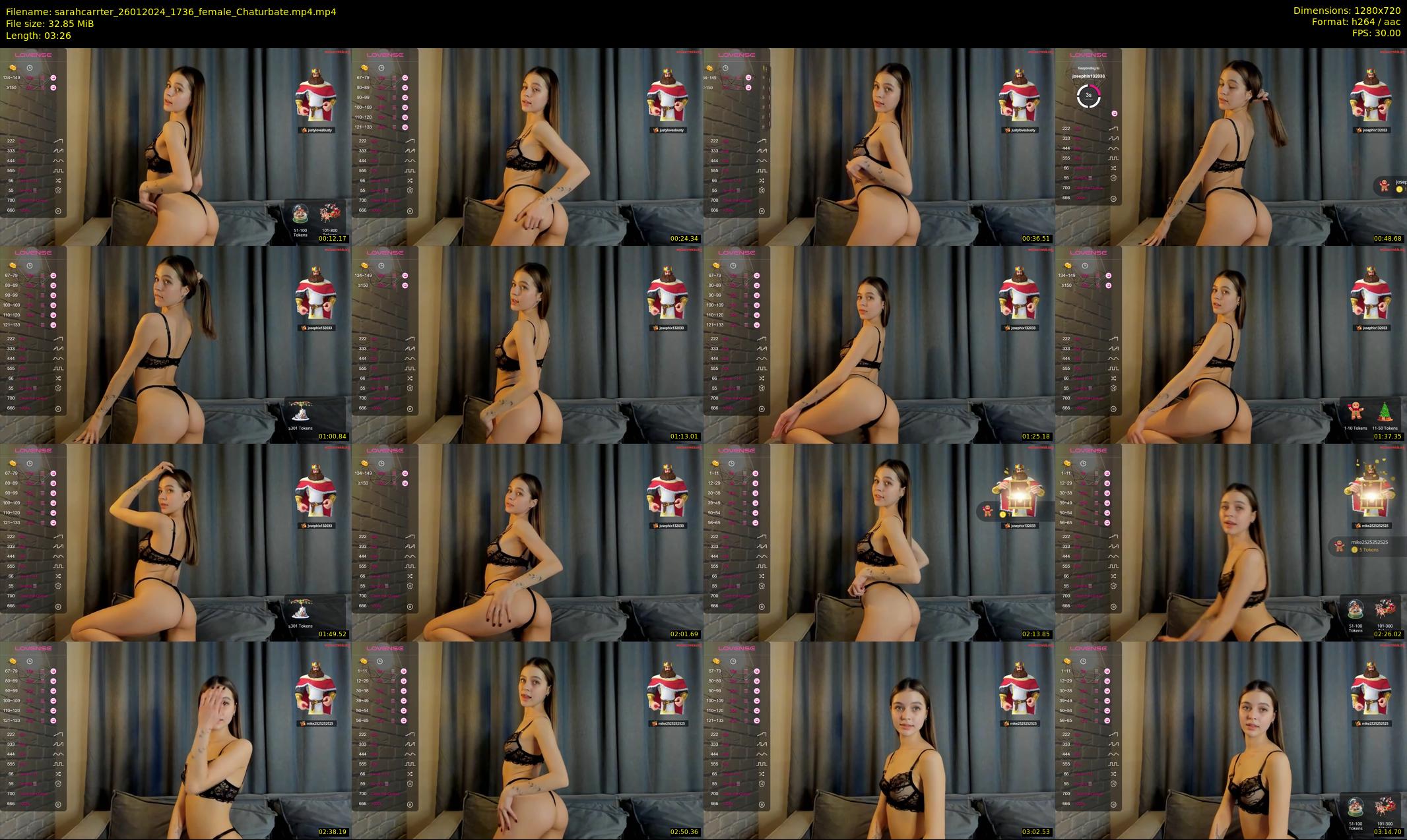 sarahcarrter — 4 minute Chaturbate female cam show recording, 720p, Jan 26, 2024