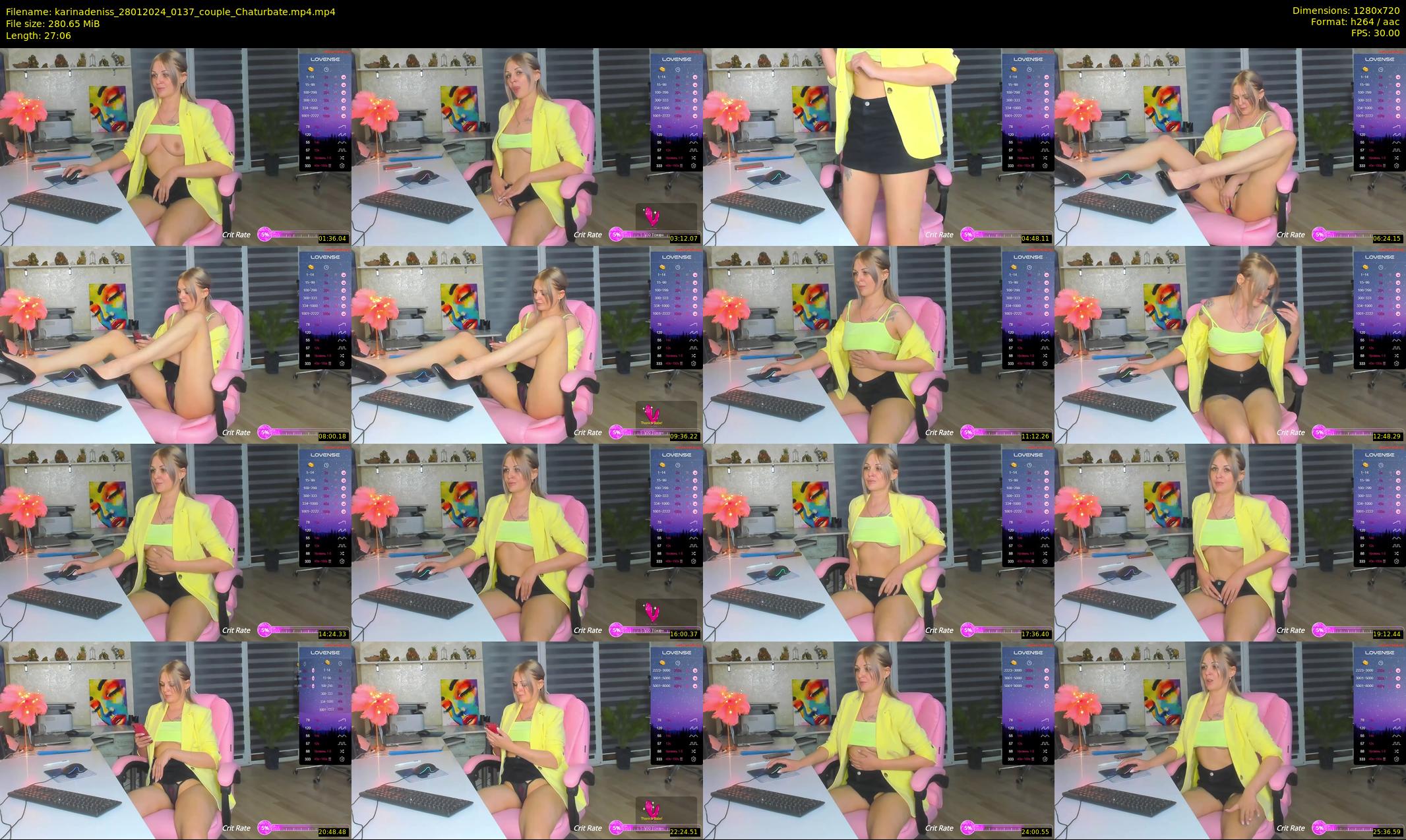karinadeniss — 28 minute Chaturbate couple cam show recording, 720p, Jan 28, 2024