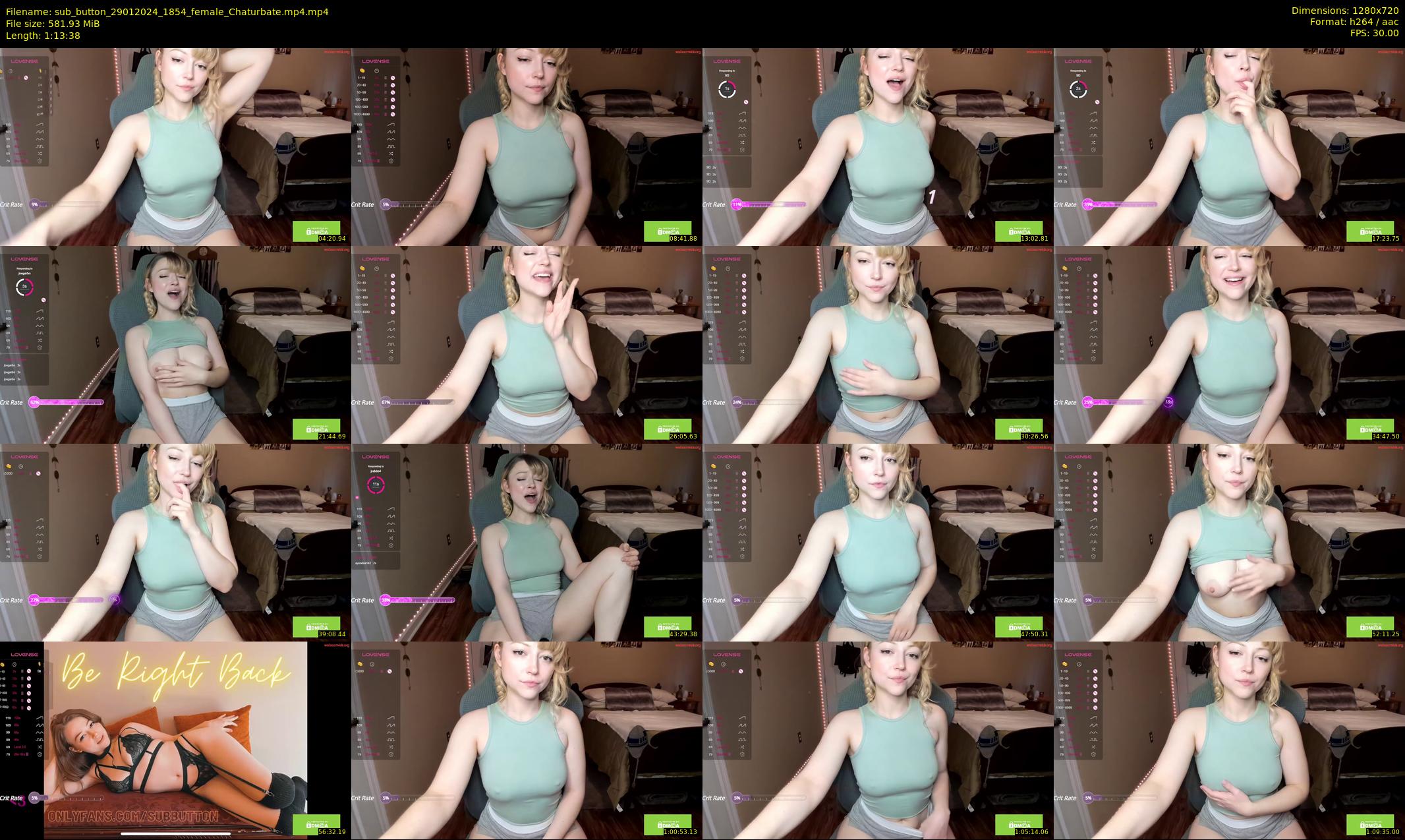 sub_button — 74 minute Chaturbate female cam show recording, 720p, Jan 29, 2024