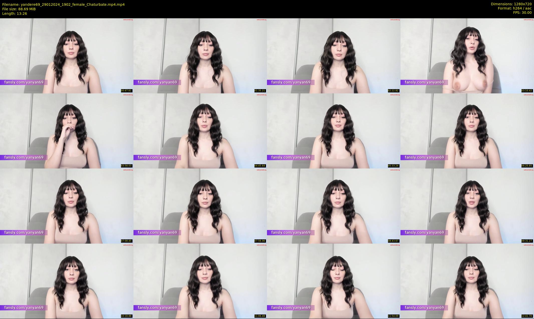 yandere69 — 14 minute Chaturbate female cam show recording, 720p, Jan 29, 2024