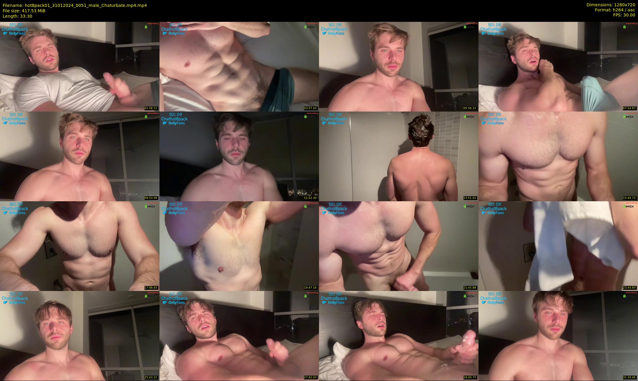 hot8pack01 — 34 minute Chaturbate male cam show recording, 720p, Jan 31, 2024