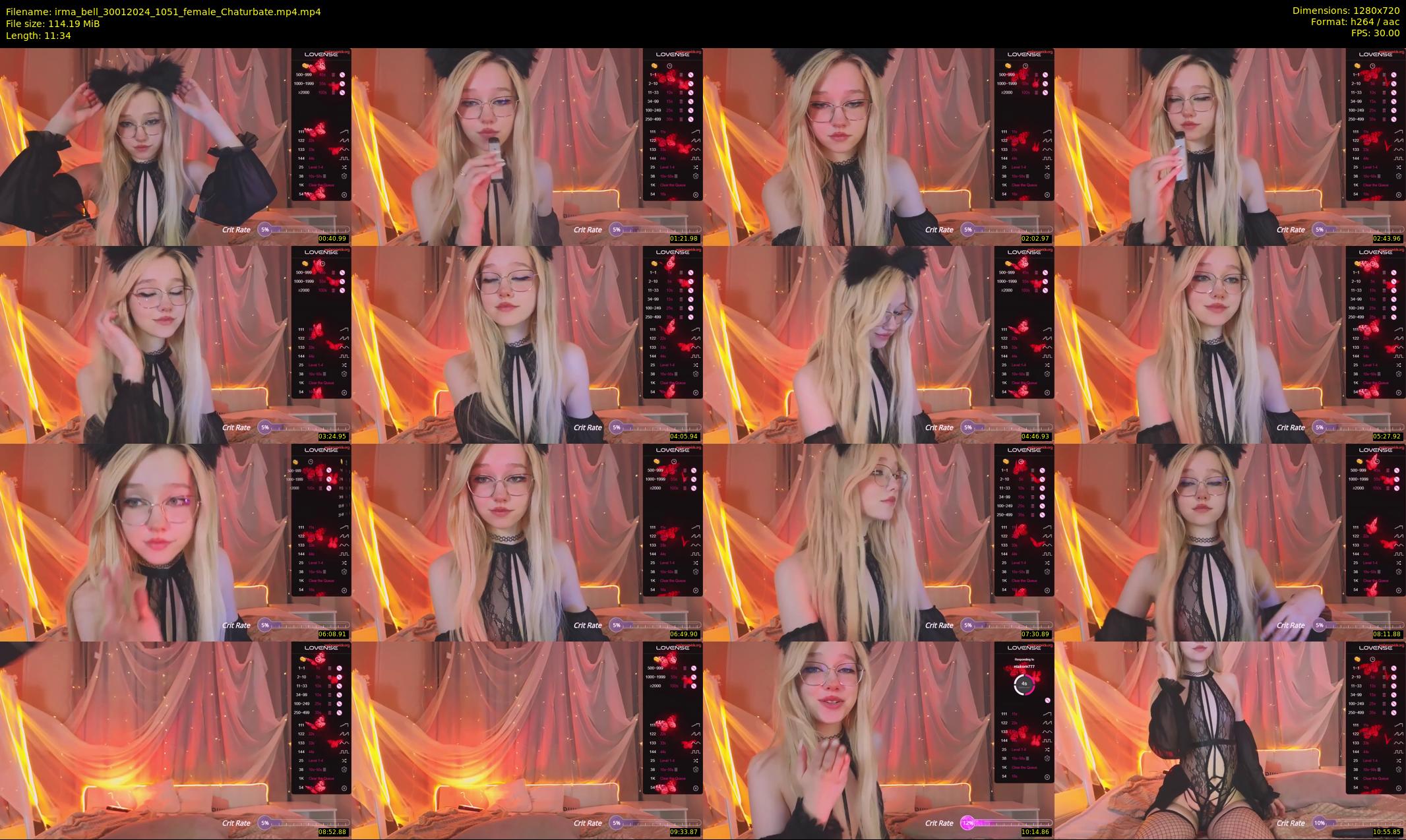 irma_bell — 12 minute Chaturbate female cam show recording, 720p, Jan 30, 2024