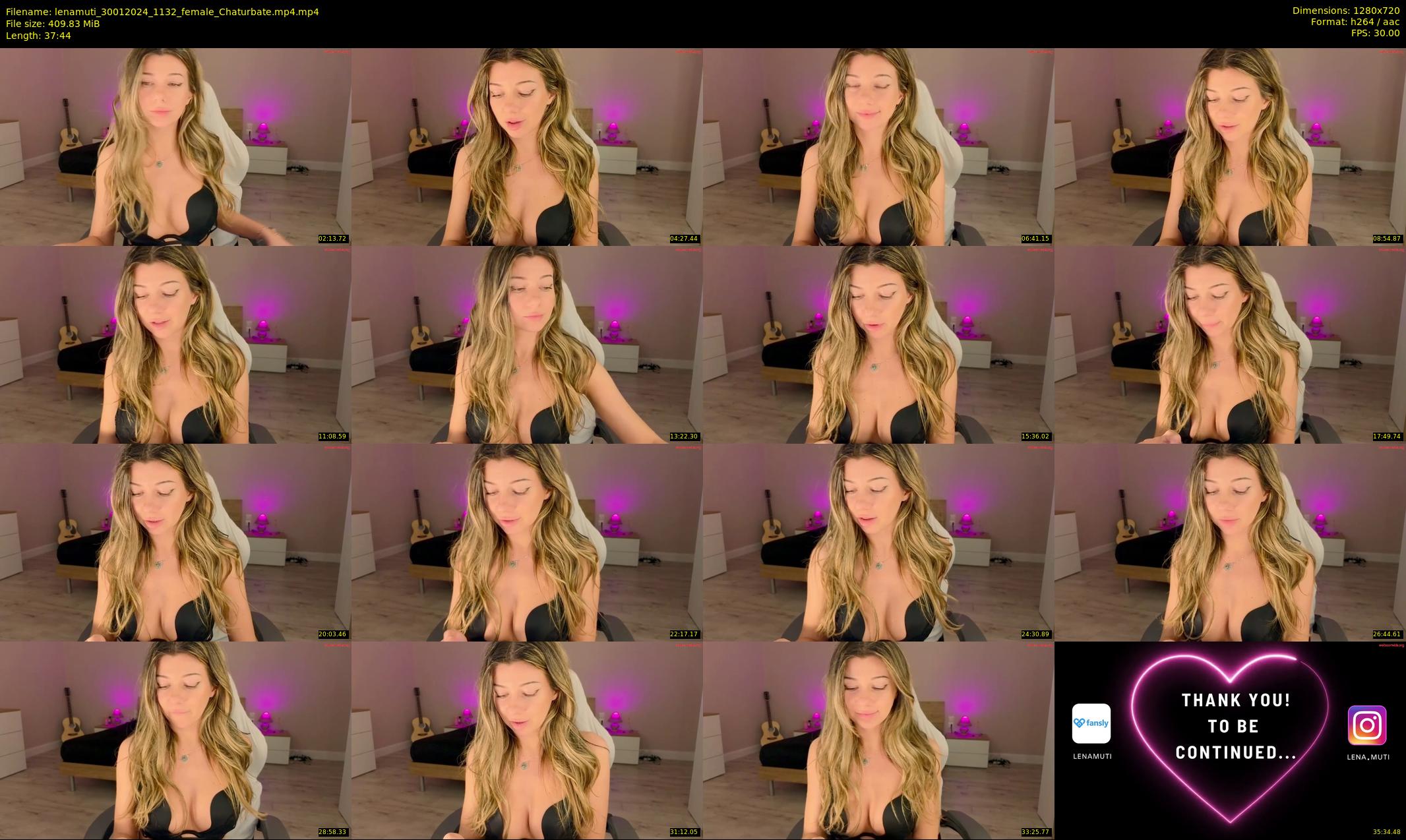 lenamuti — 38 minute Chaturbate female cam show recording, 720p, Jan 30, 2024