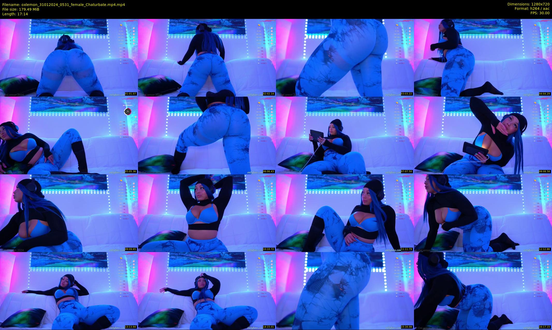 oxlemon — 18 minute Chaturbate female cam show recording, 720p, Jan 31, 2024