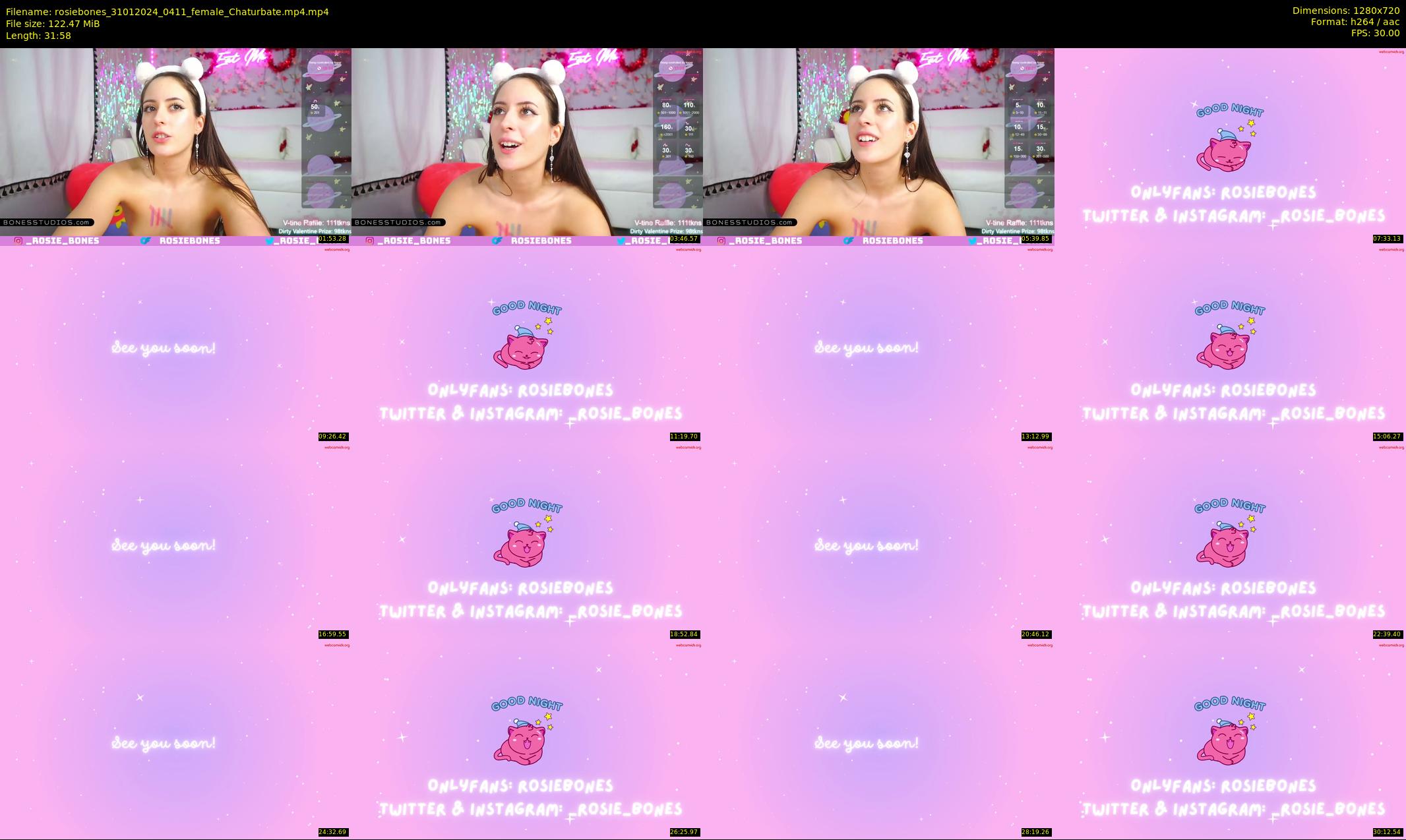 rosiebones — 32 minute Chaturbate female cam show recording, 720p, Jan 31, 2024