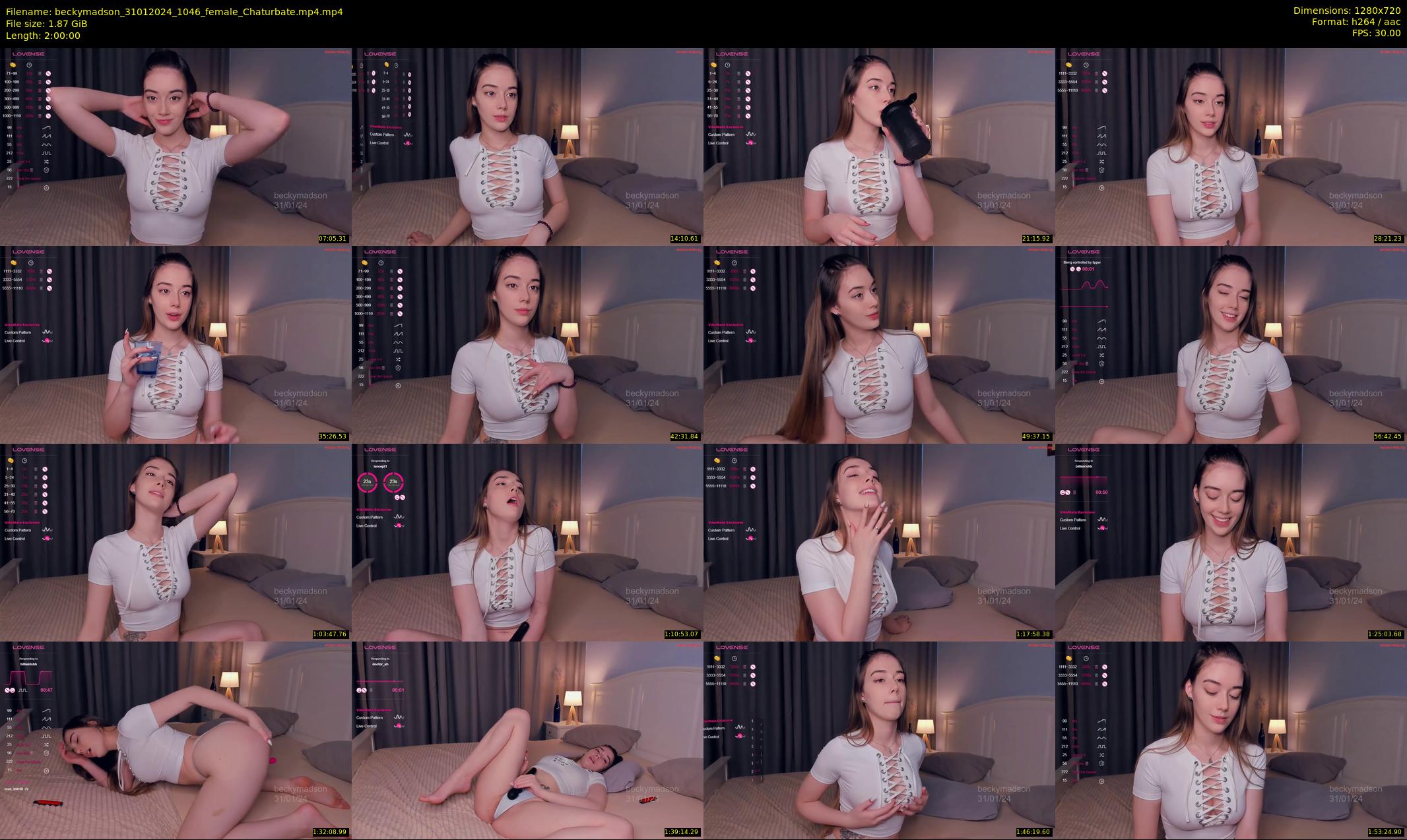beckymadson — 120 minute Chaturbate female cam show recording, 720p, Jan 31, 2024