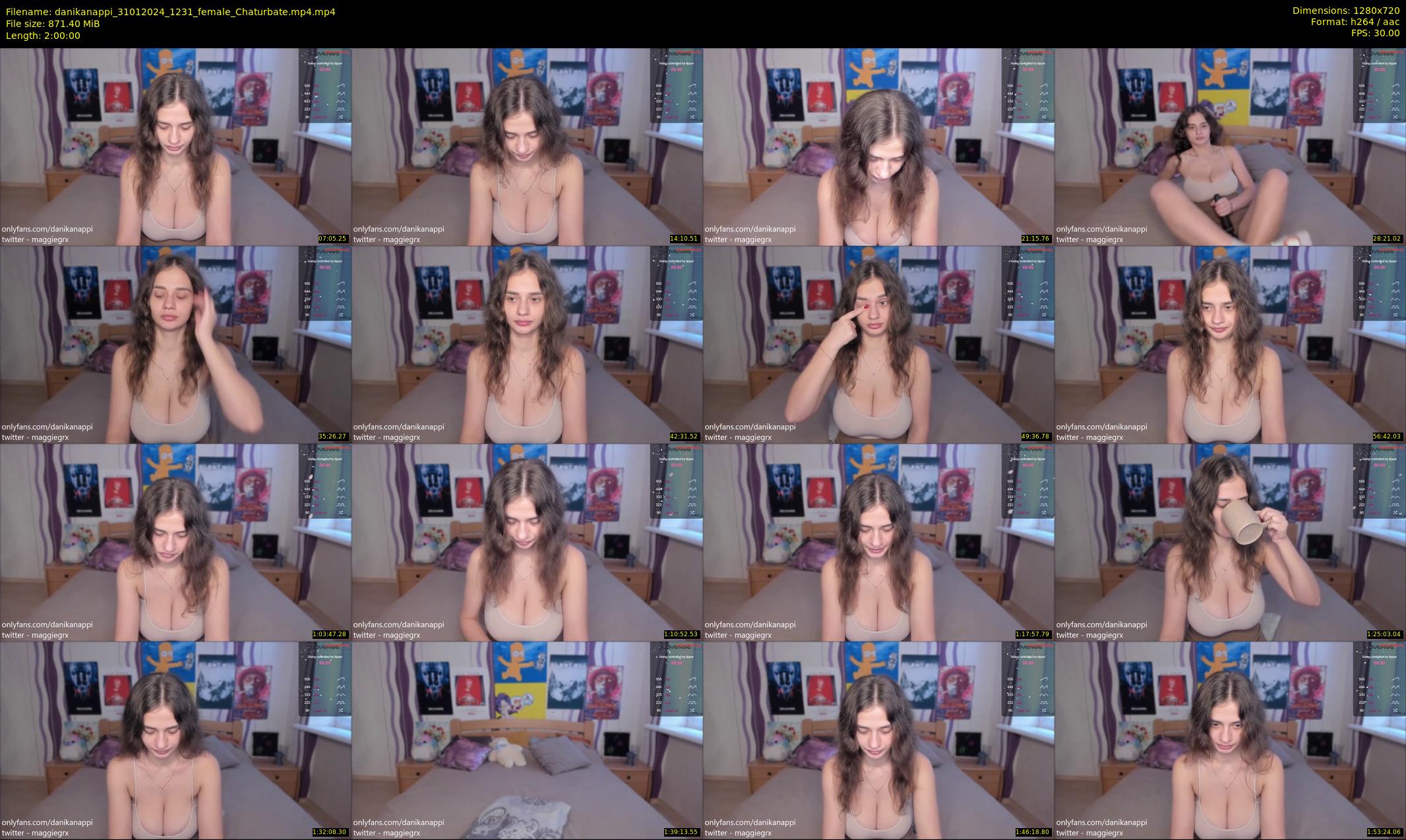 danikanappi — 120 minute Chaturbate female cam show recording, 720p, Jan 31, 2024