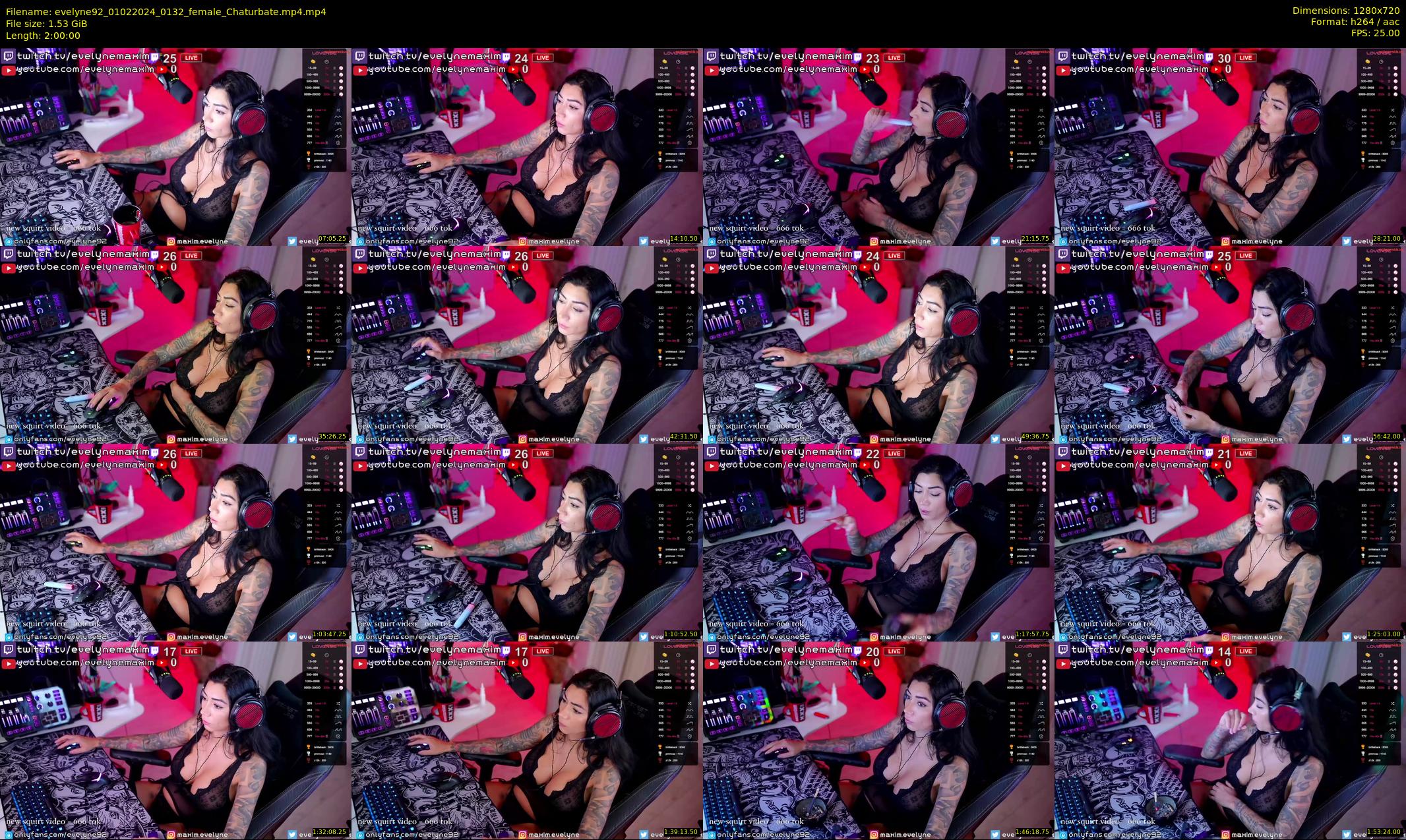 evelyne92 — 120 minute Chaturbate female cam show recording, 720p, Feb 1, 2024