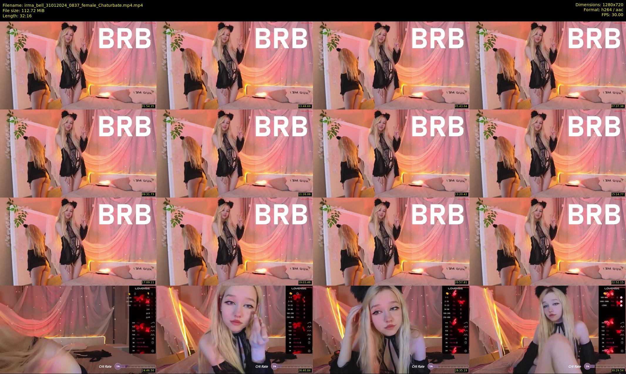 irma_bell — 33 minute Chaturbate female cam show recording, 720p, Jan 31, 2024