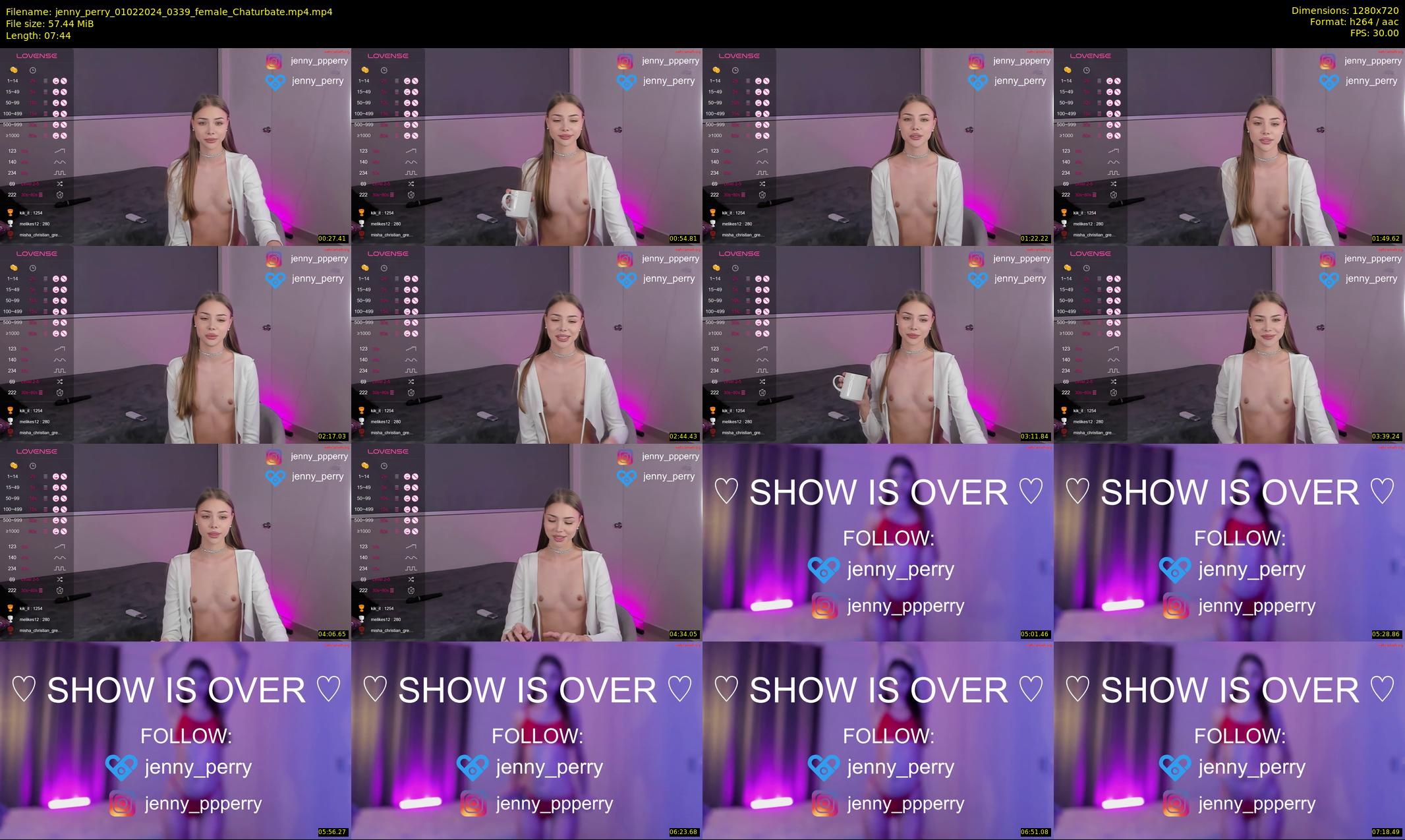jenny_perry — 8 minute Chaturbate female cam show recording, 720p, Feb 1, 2024