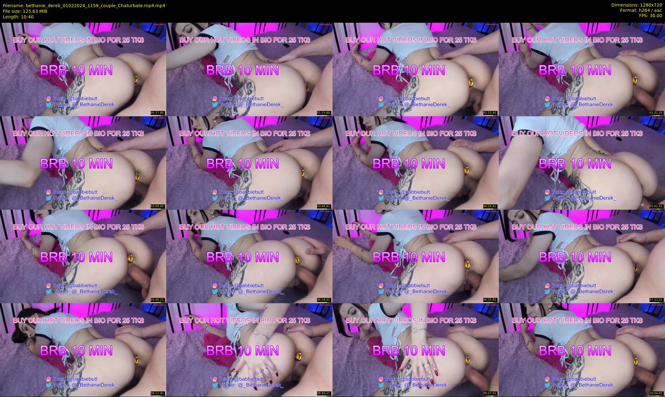 bethanie_derek — 11 minute Chaturbate couple cam show recording, 720p, Feb 1, 2024