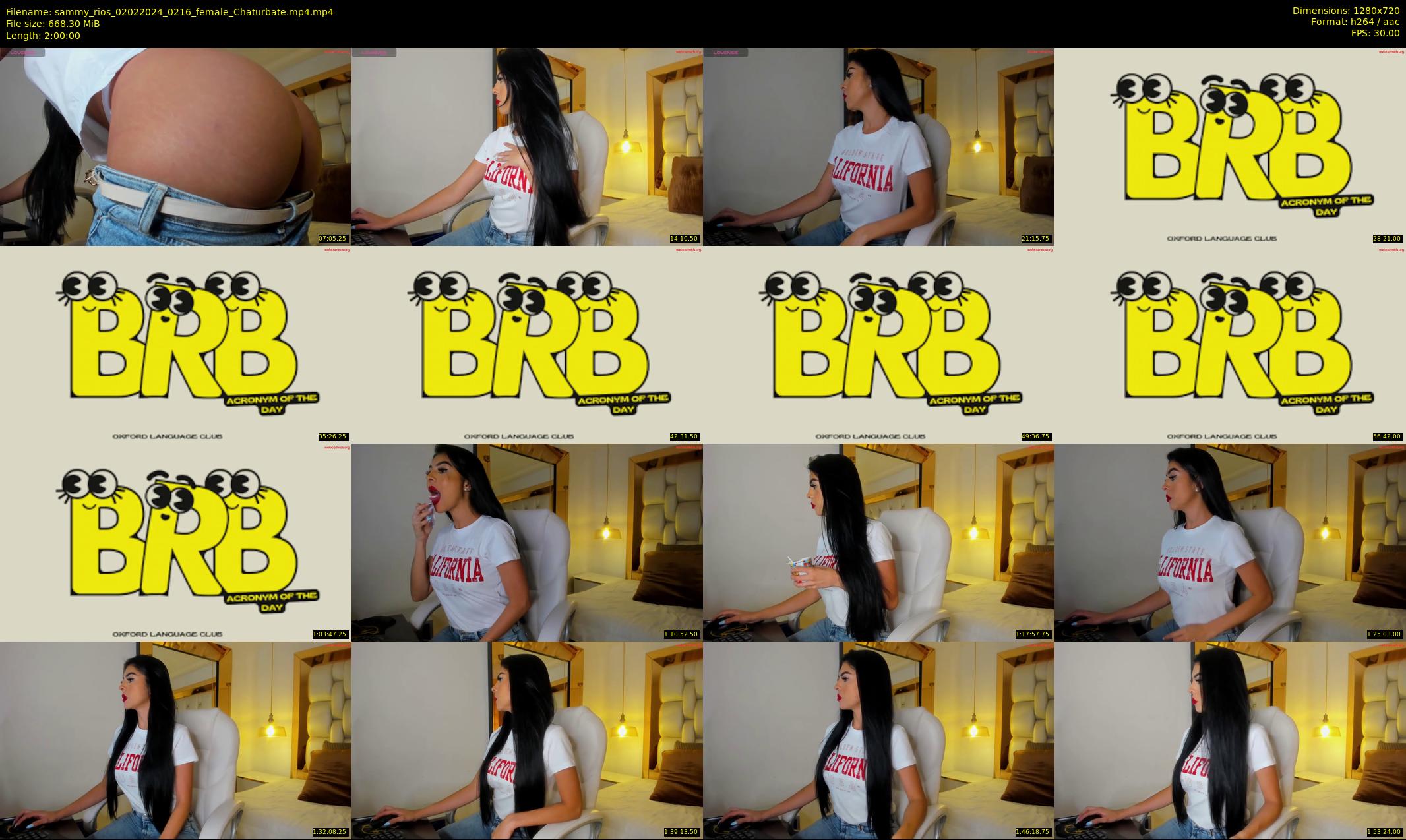 sammy_rios — 120 minute Chaturbate female cam show recording, 720p, Feb 2, 2024